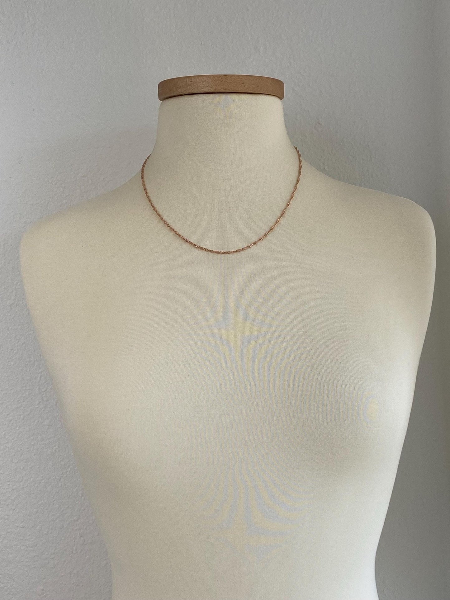 Vintage Solid 14k Rose Gold Twist Chain Necklace - 20 inches