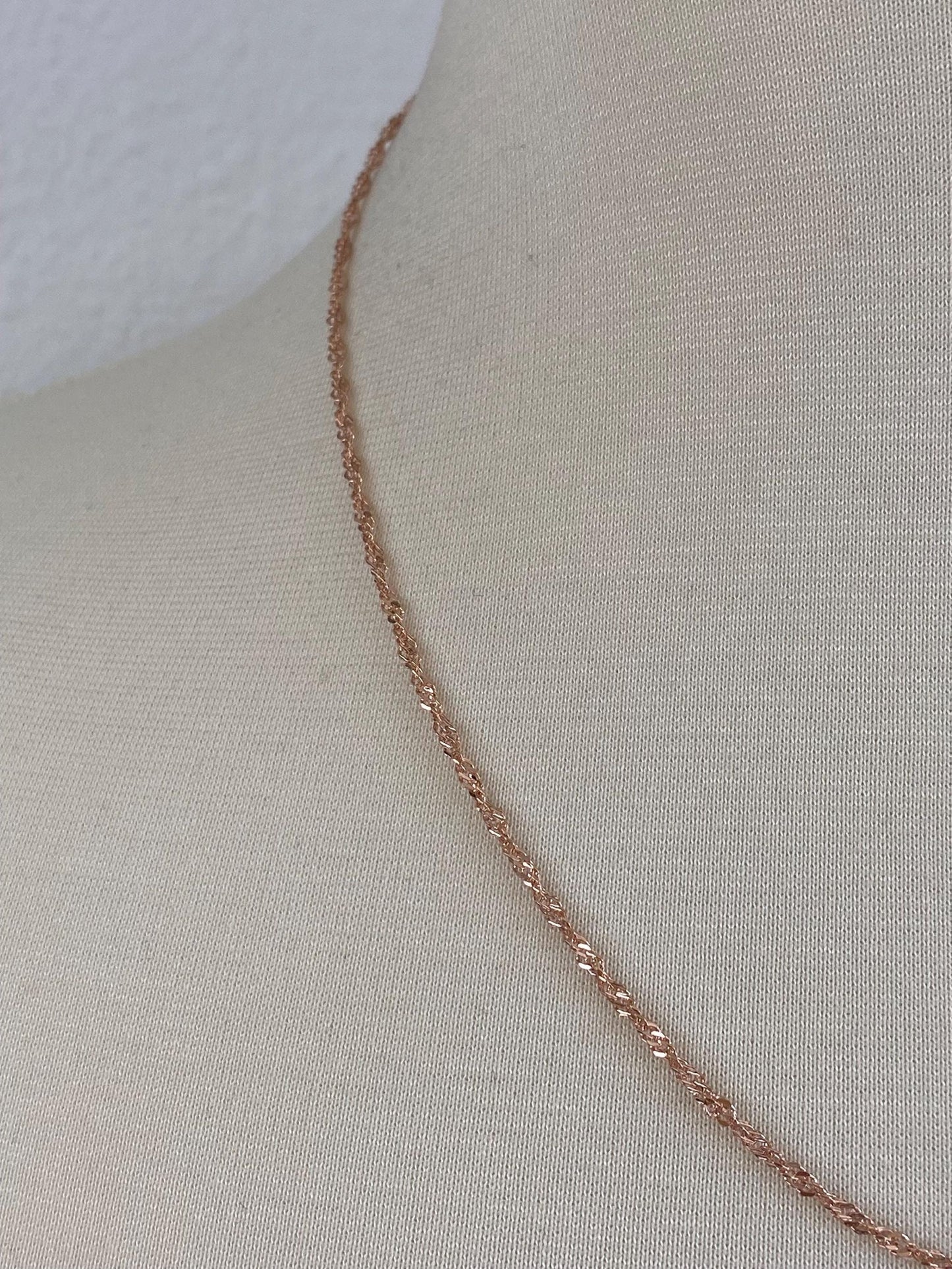Vintage Solid 14k Rose Gold Twist Chain Necklace - 20 inches