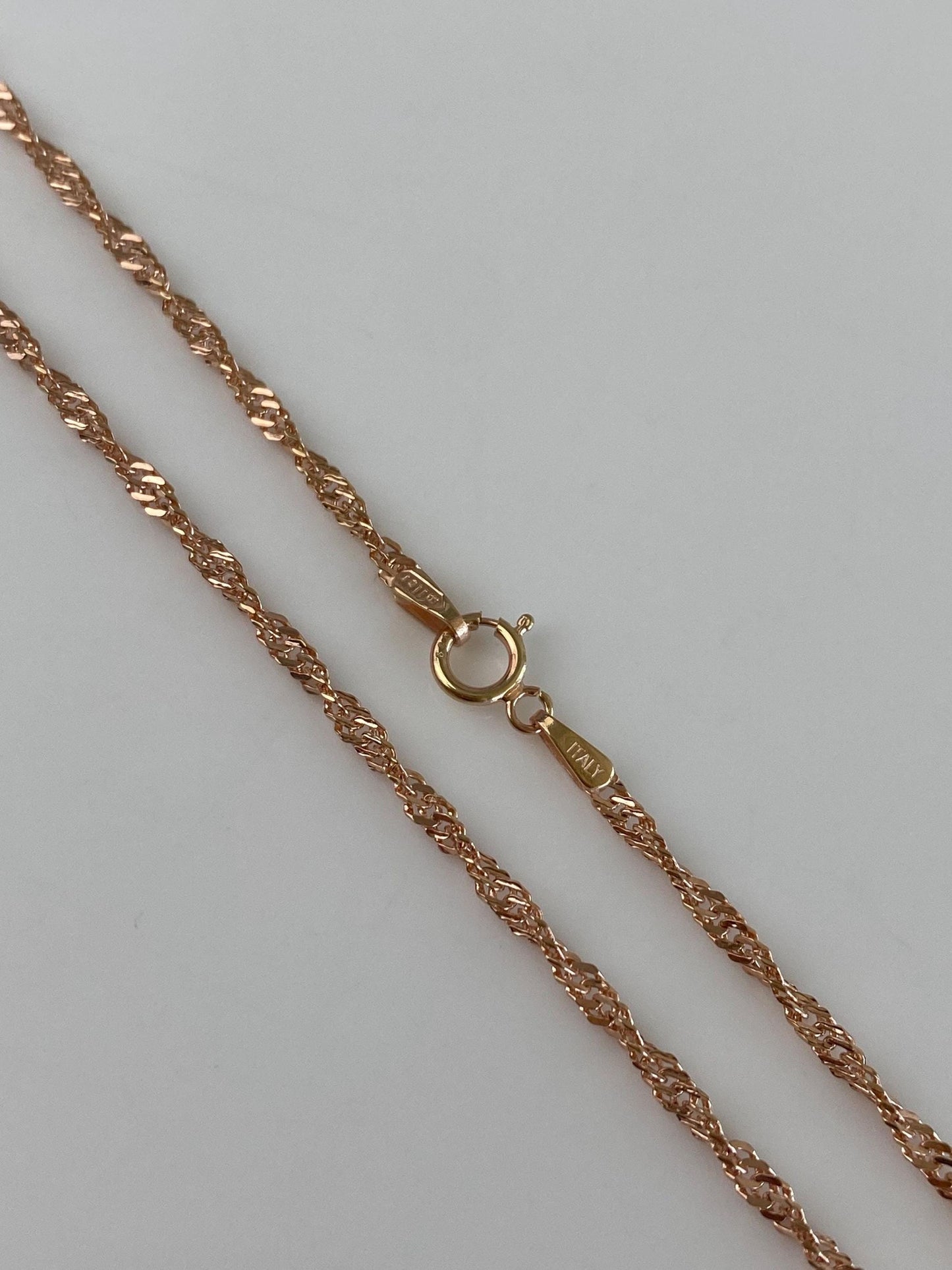 Vintage Solid 14k Rose Gold Twist Chain Necklace - 20 inches