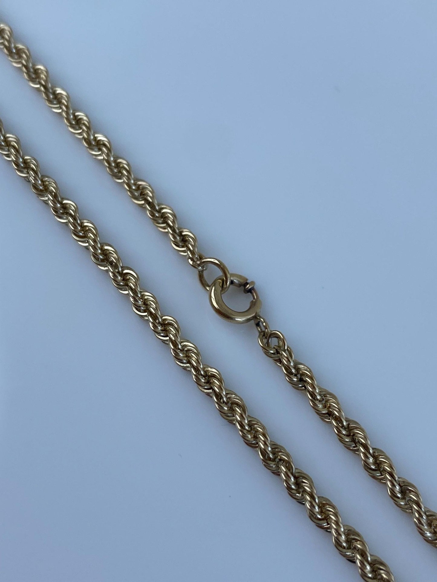 Vintage Solid 10k Yellow Gold Rope Chain Necklace - 21.75inches