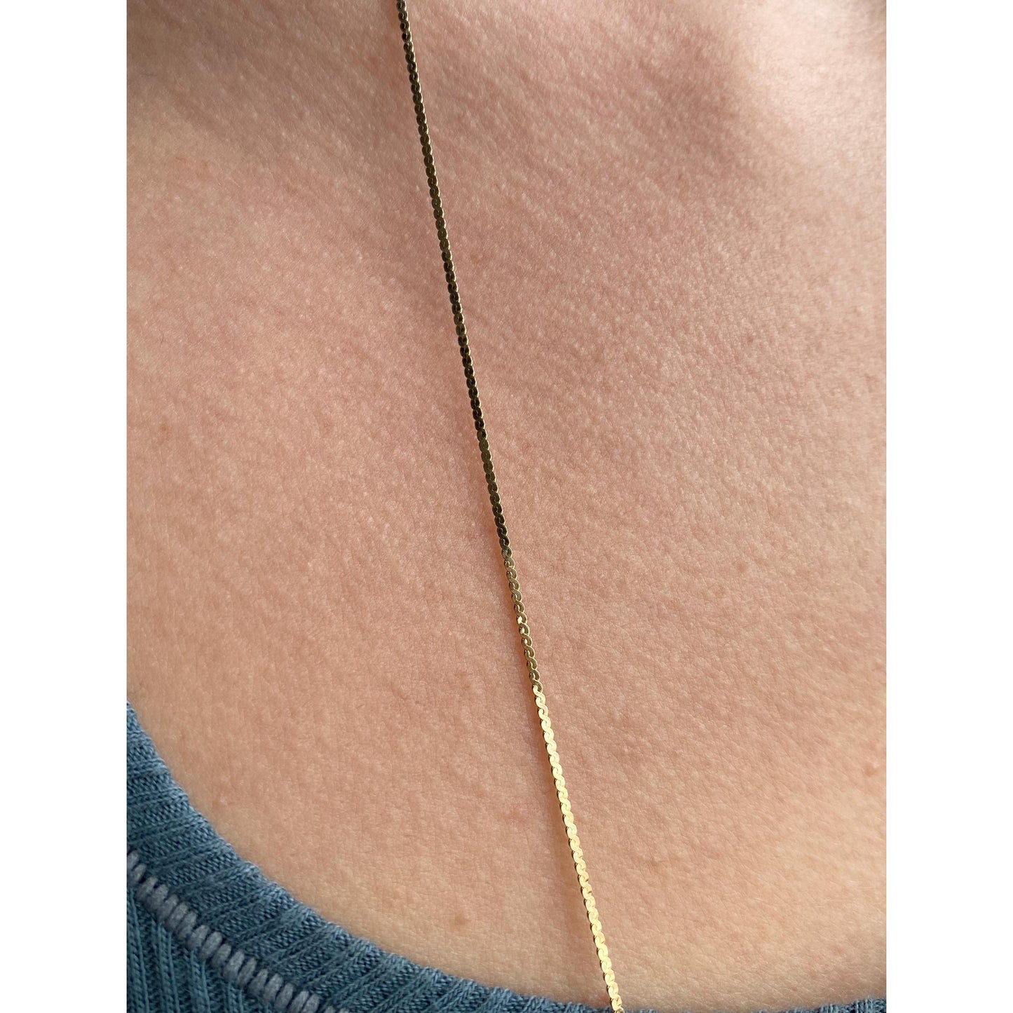 Vintage Solid 14k Yellow Gold Long Serpentine Chain Necklace - 32 inches