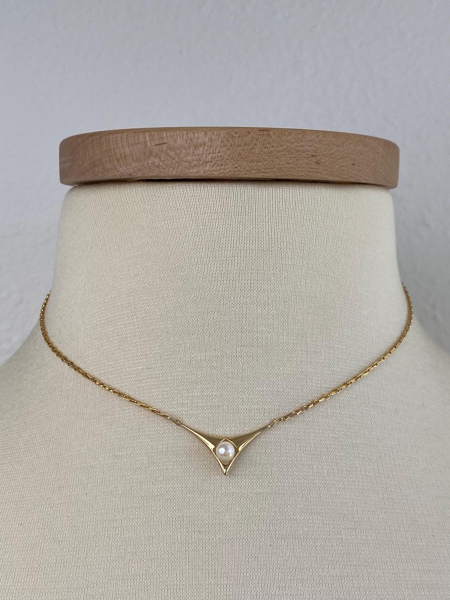 Vintage Solid 14k Yellow Gold Pearl Fancy Link Chain Necklace - 15.25 inches