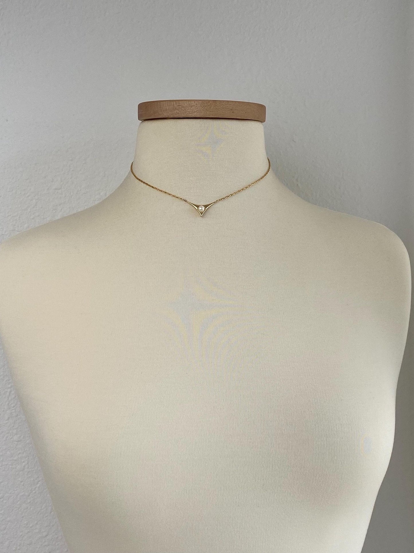 Vintage Solid 14k Yellow Gold Pearl Fancy Link Chain Necklace - 15.25 inches