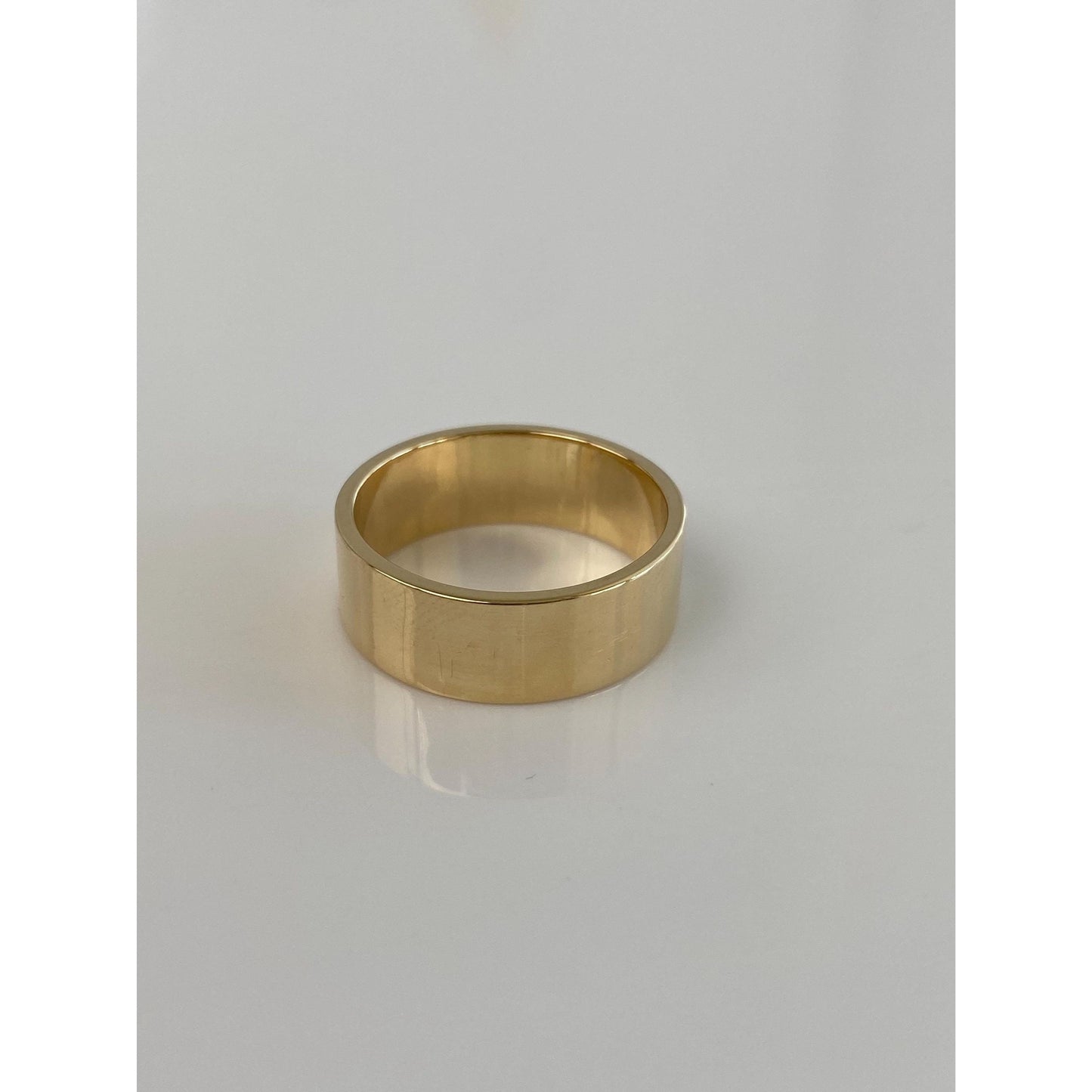 Vintage Solid 14k Yellow Gold Wide Ring Band - Size 7.75