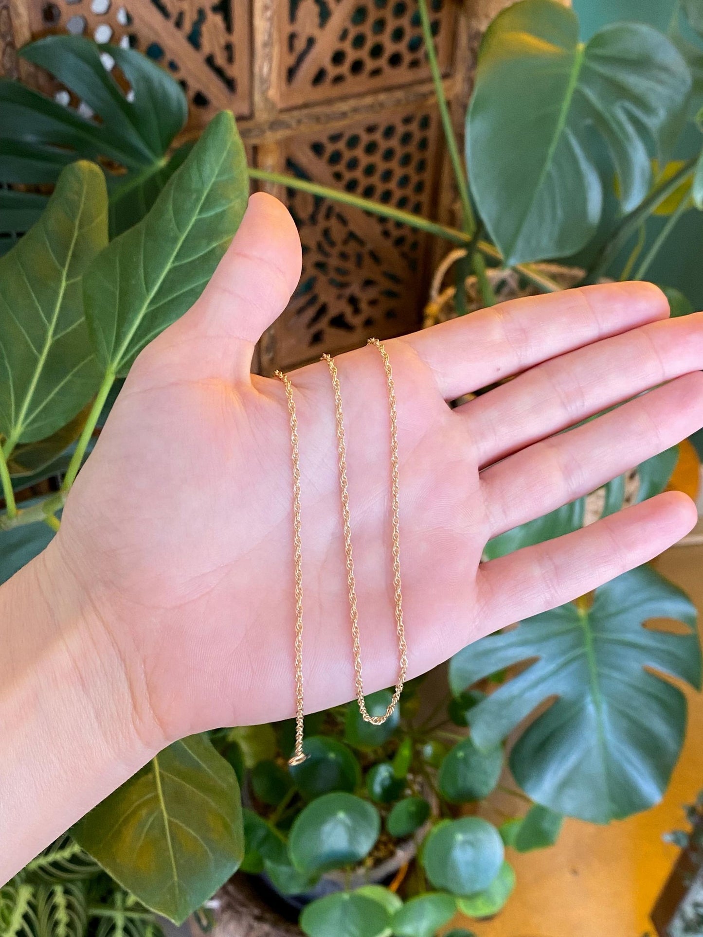 Vintage Solid 14k Yellow Gold Chain Necklace - 18.5 inches