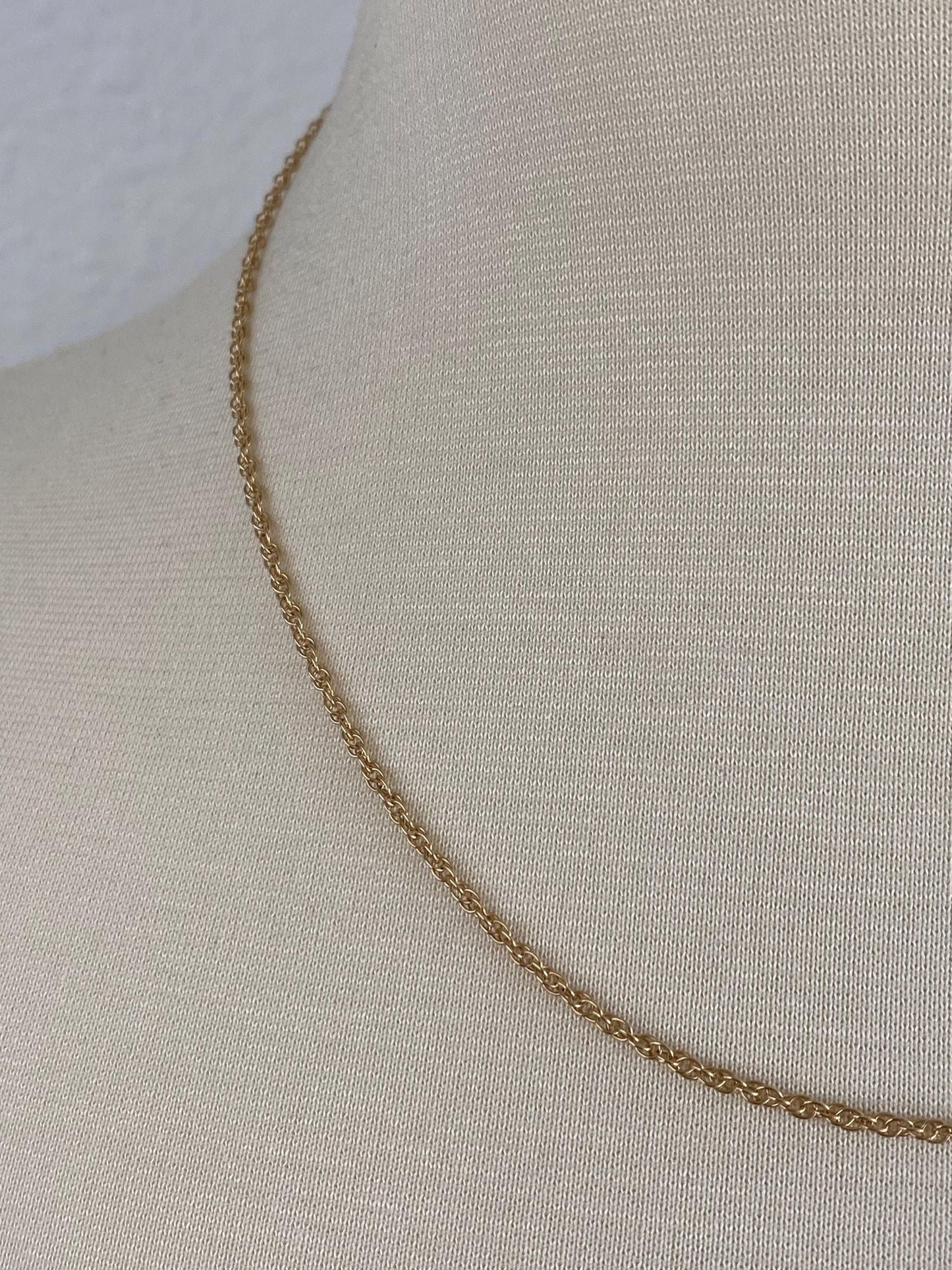 Vintage Solid 14k Yellow Gold Chain Necklace - 18.5 inches