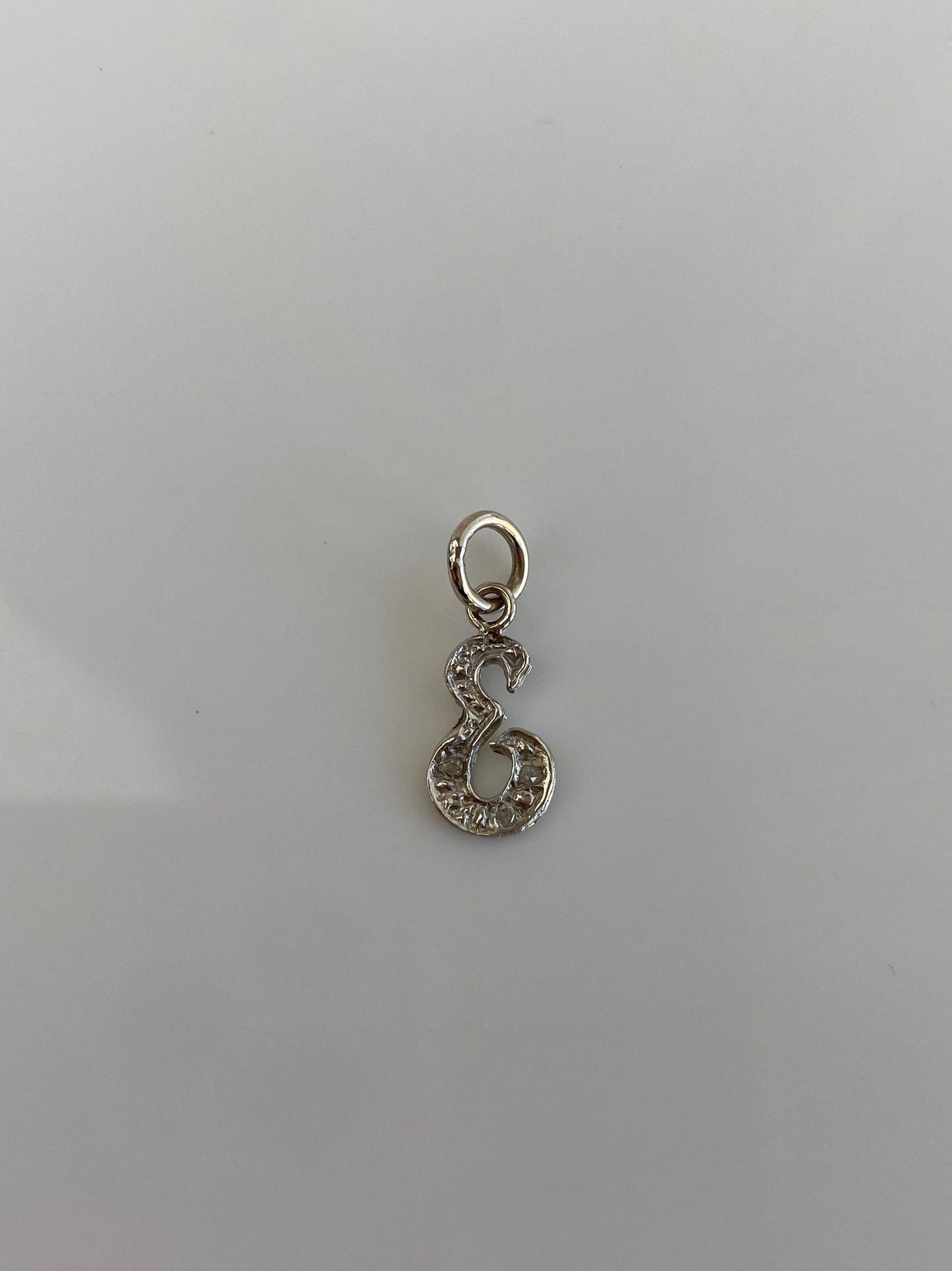 Vintage Solid 14k White Gold Initial 'E' Charm