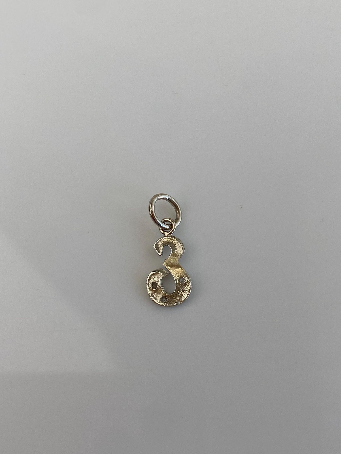 Vintage Solid 14k White Gold Initial 'E' Charm
