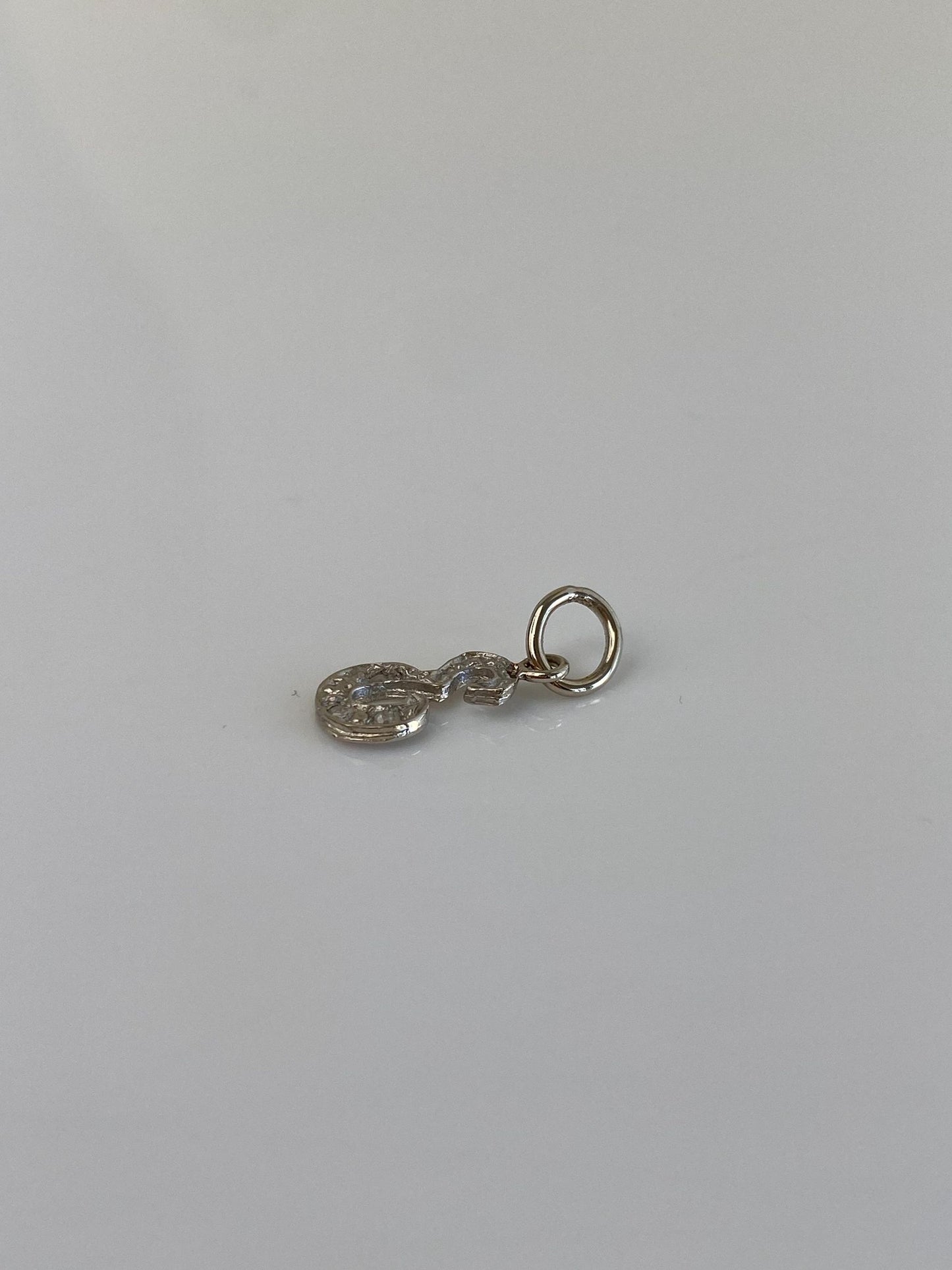 Vintage Solid 14k White Gold Initial 'E' Charm