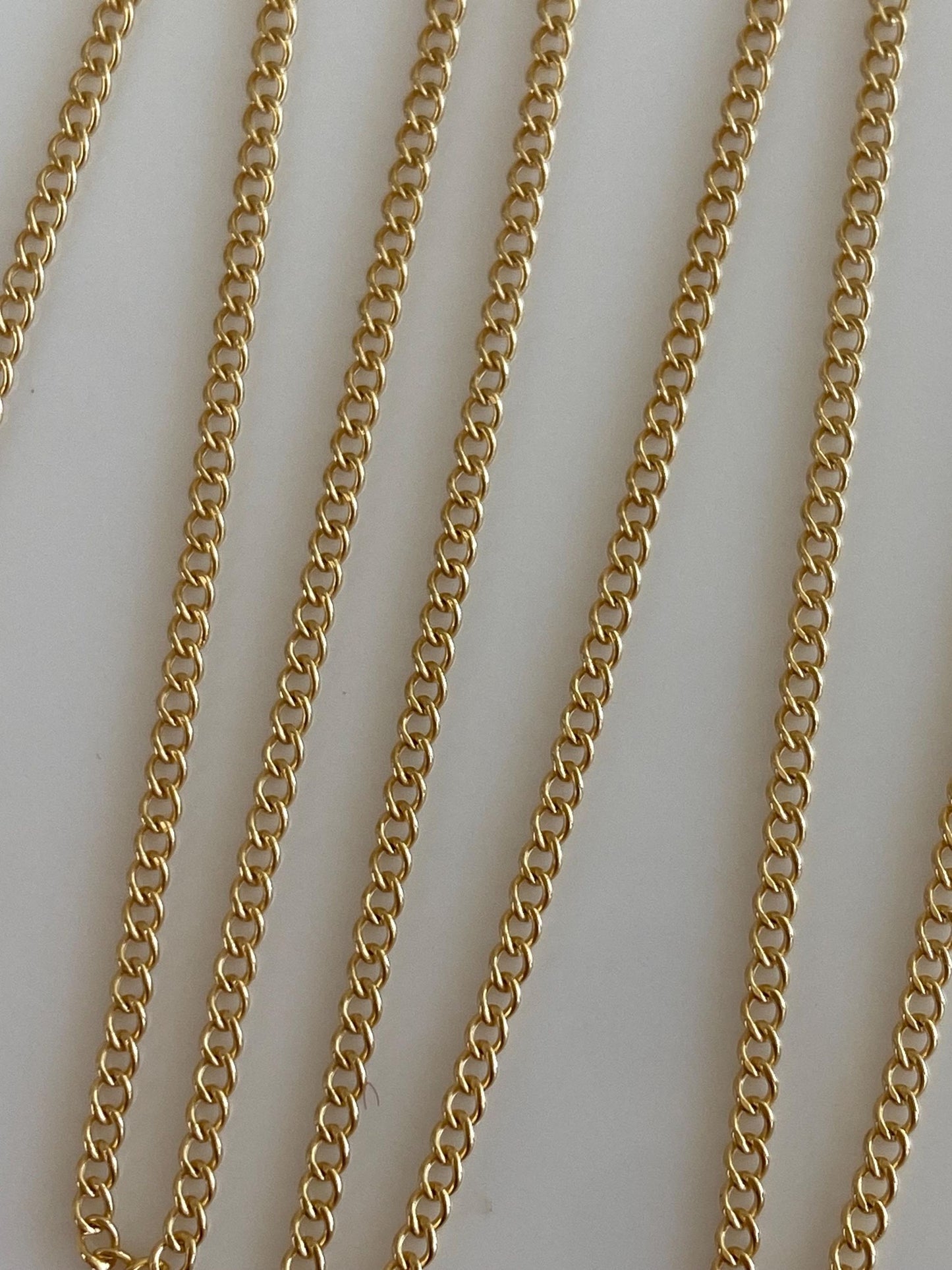 Vintage Solid 14k Yellow Gold Dainty Curb Chain Necklace - 16 inches