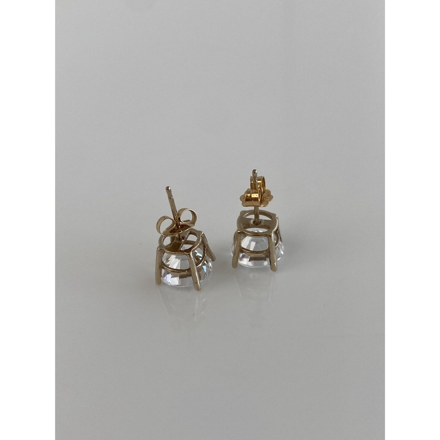 Solid 14k White Gold Cubic Zirconia Stud Earrings