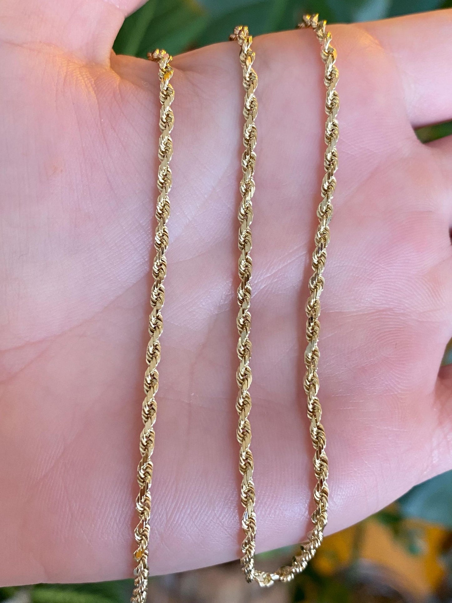 Vintage Solid 14k Yellow Gold Rope Chain Necklace - 16 inches