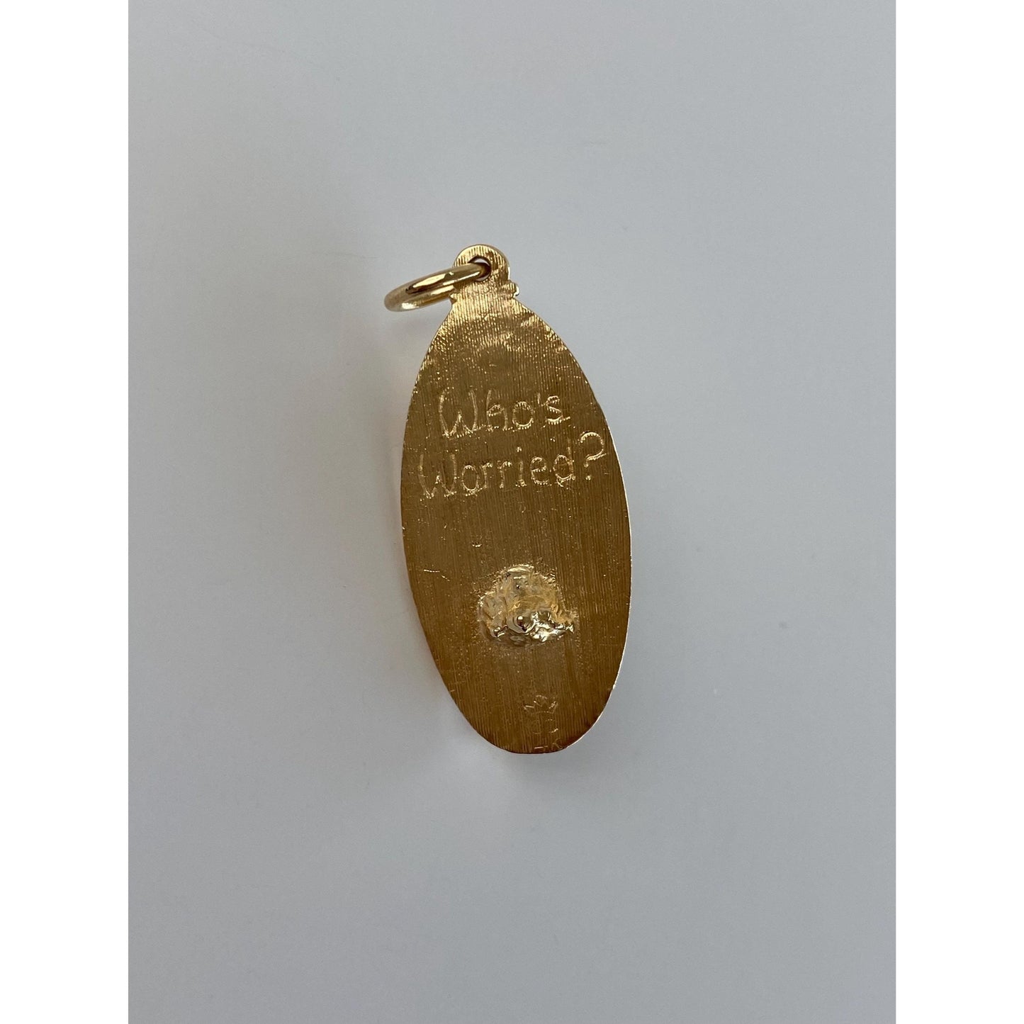 Vintage Solid 14k Yellow Gold 'Who's Worried?' Duck Charm