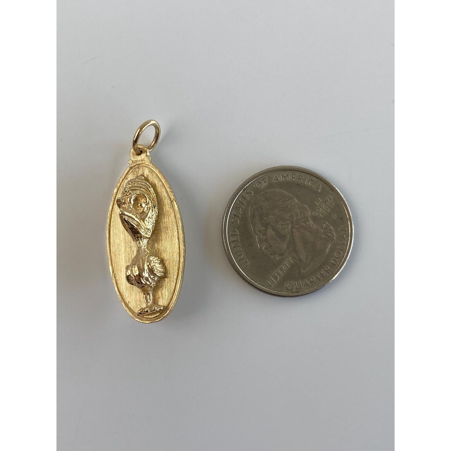 Vintage Solid 14k Yellow Gold 'Who's Worried?' Duck Charm