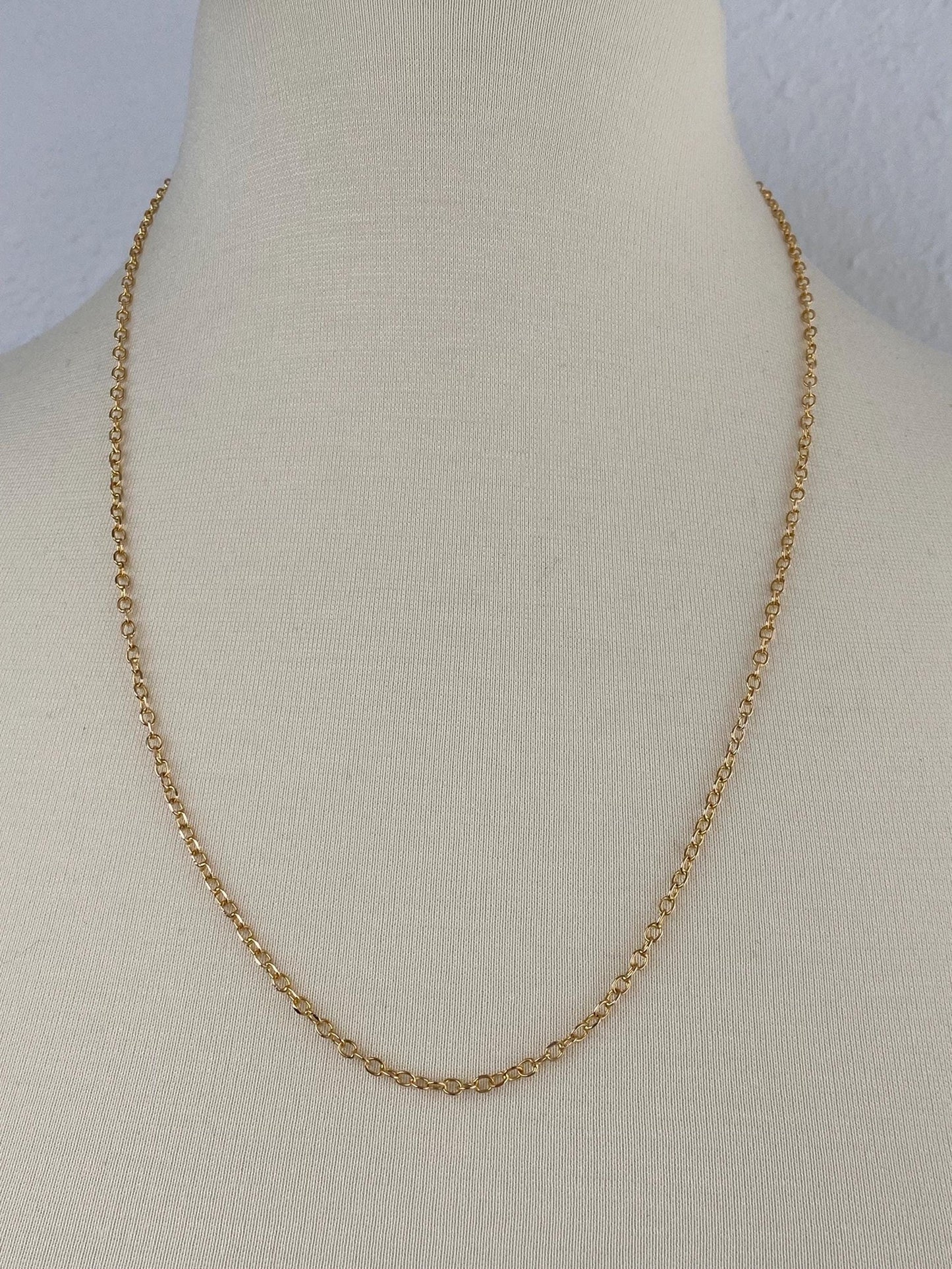 Vintage Solid 14k Yellow Gold Cable Chain Necklace - 24 inches