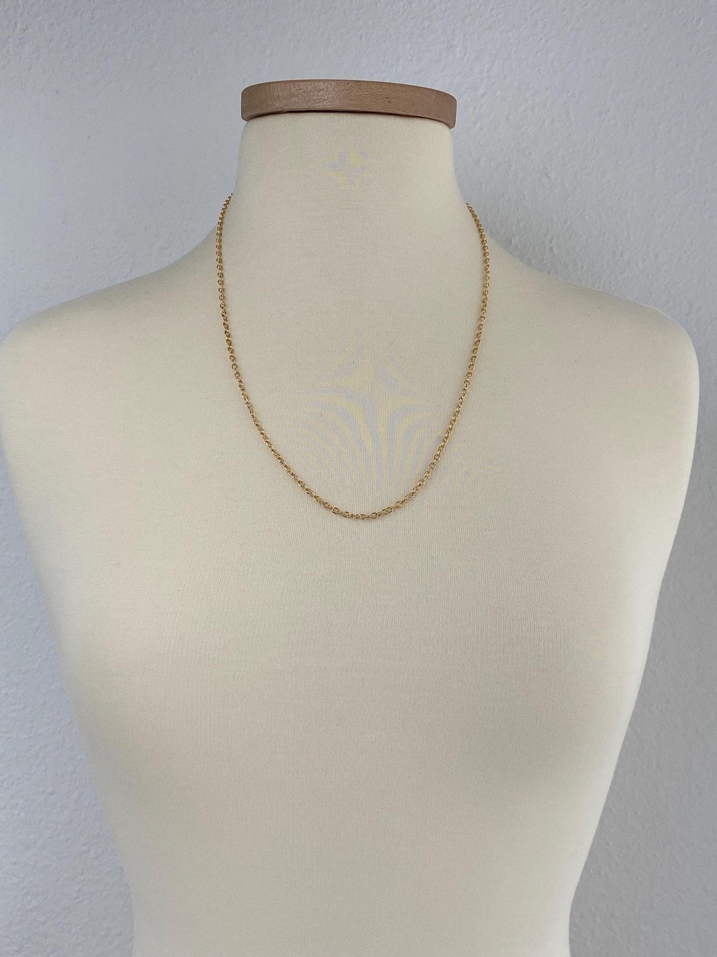 Vintage Solid 14k Yellow Gold Cable Chain Necklace - 24 inches