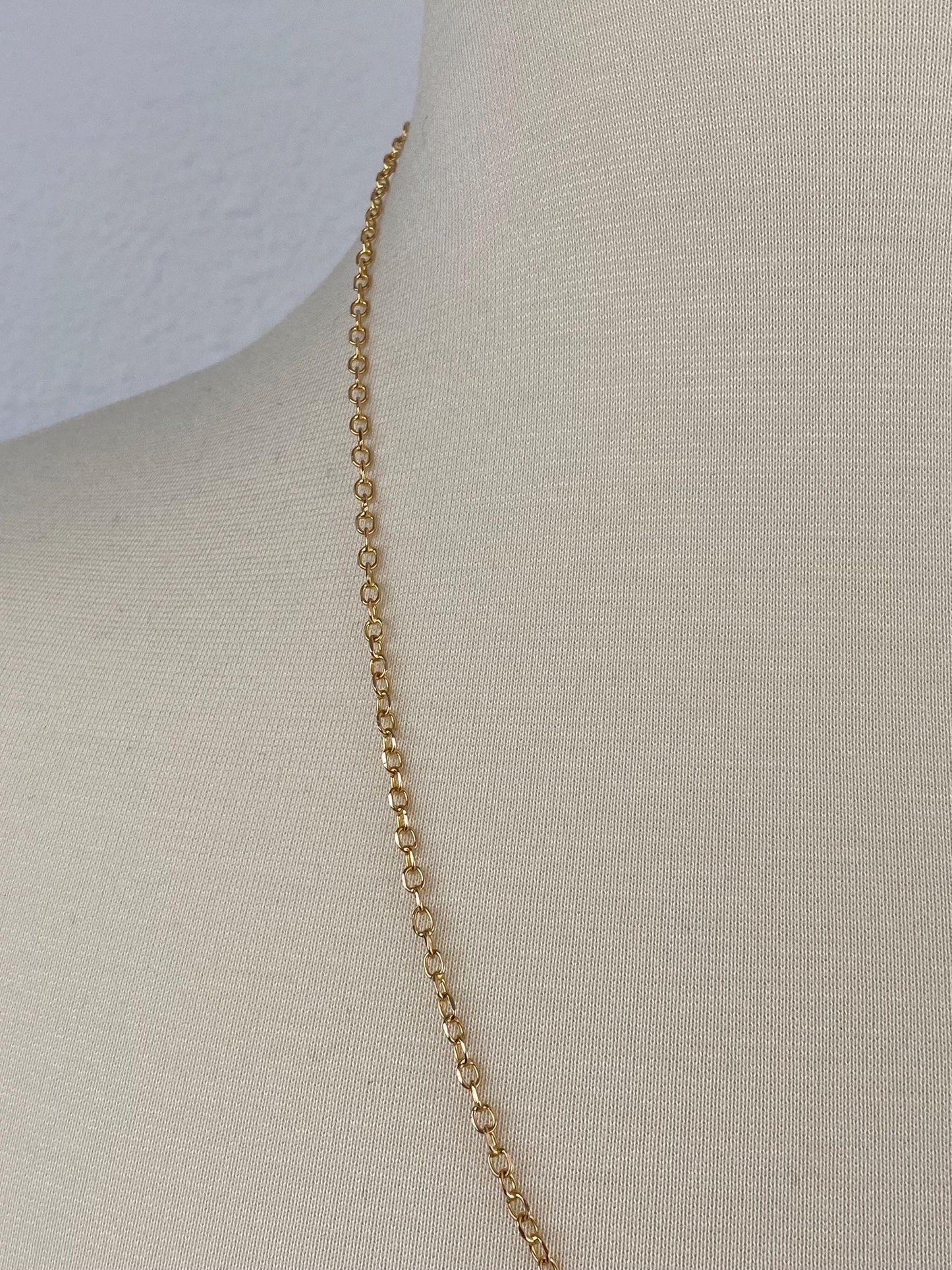 Vintage Solid 14k Yellow Gold Cable Chain Necklace - 24 inches