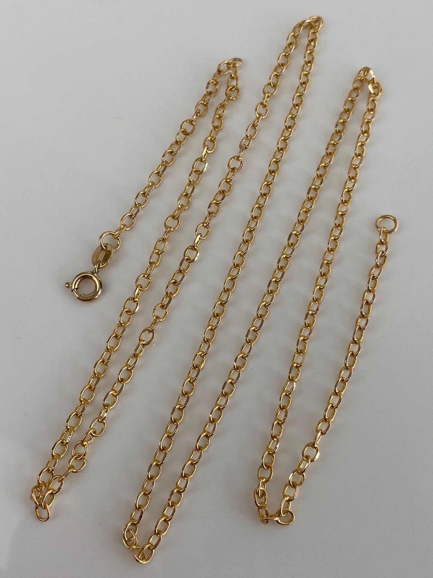 Vintage Solid 14k Yellow Gold Cable Chain Necklace - 24 inches