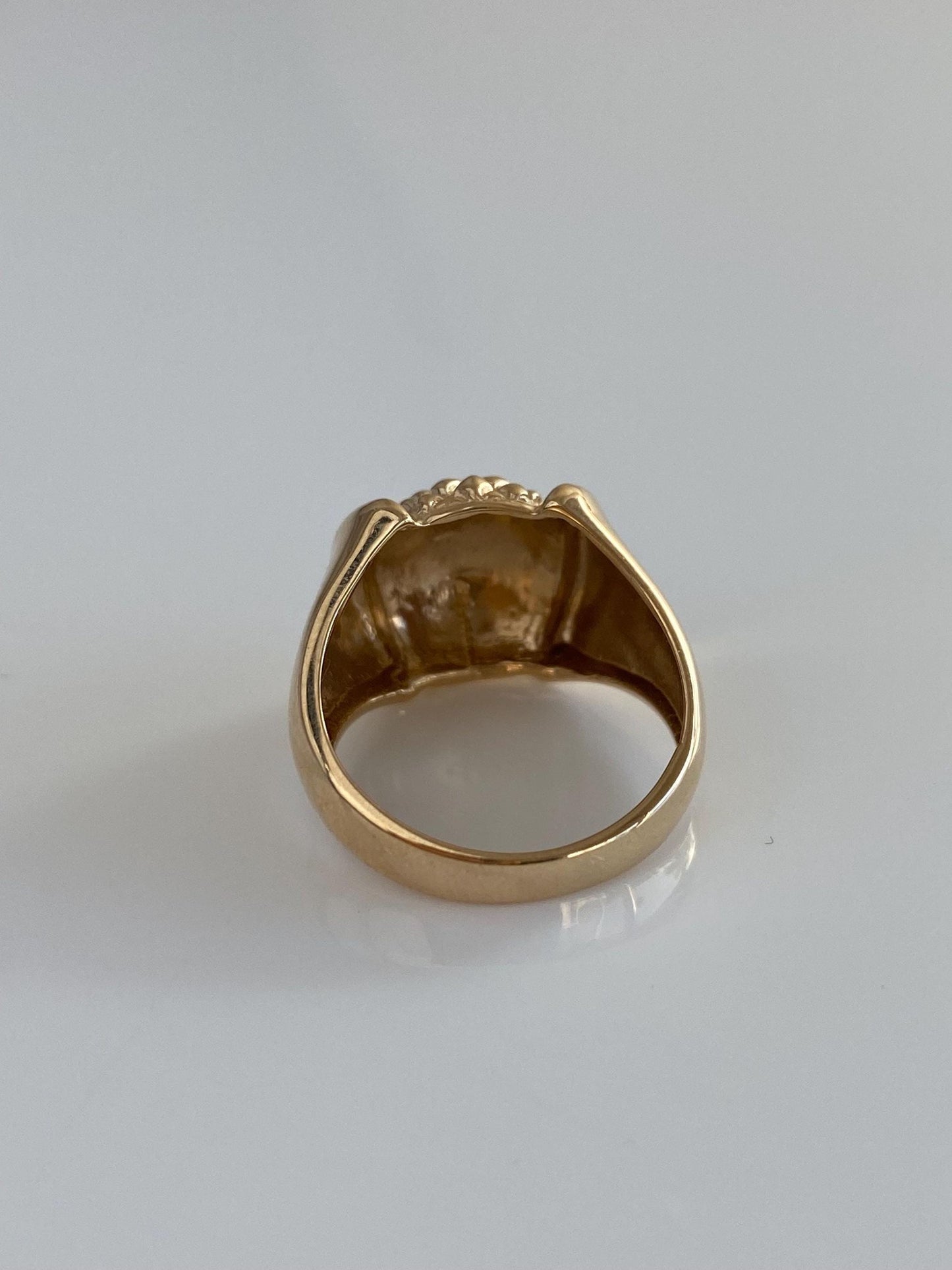 Vintage Solid 14k Yellow Gold Textured Ring - Size 6