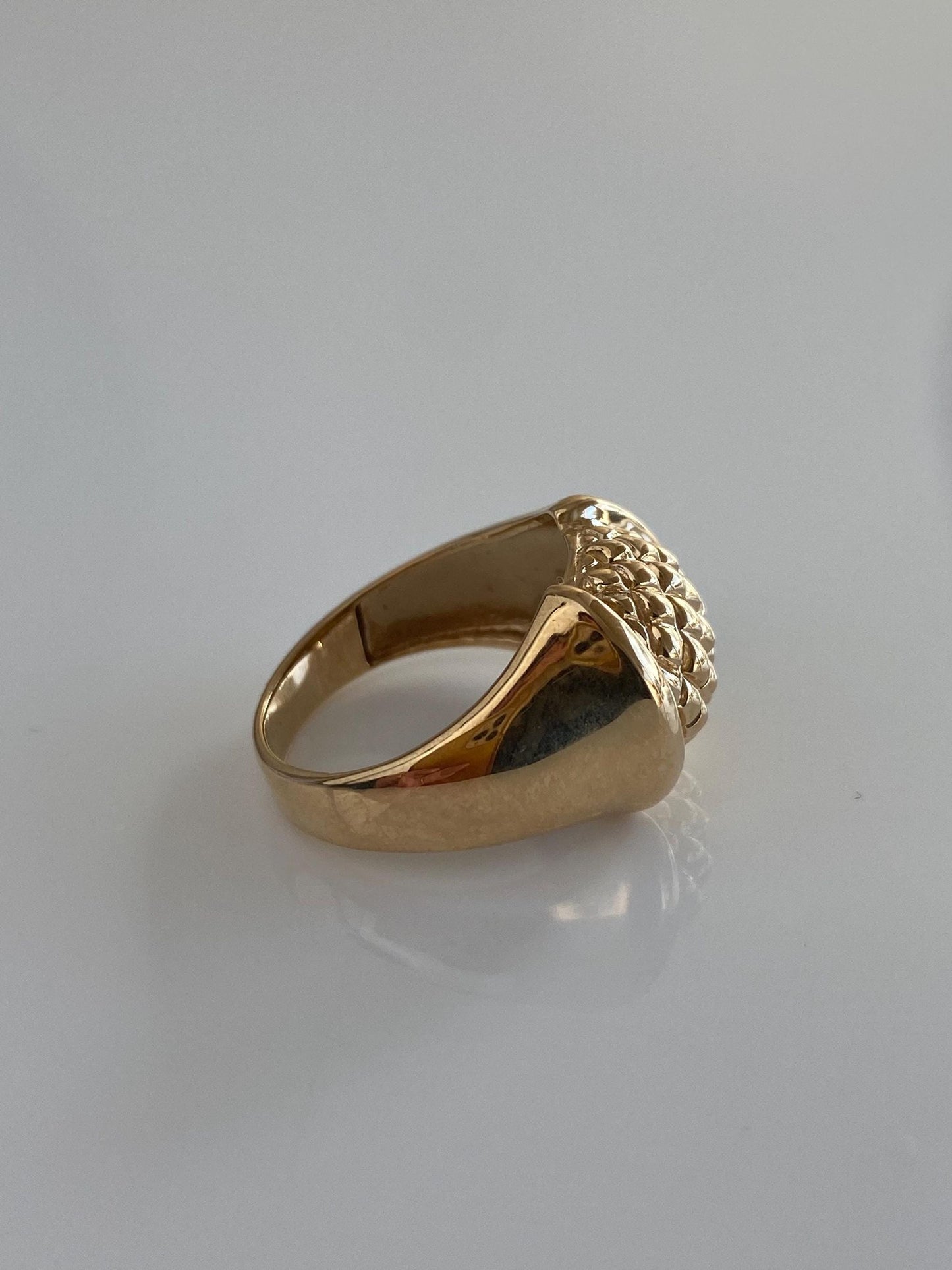 Vintage Solid 14k Yellow Gold Textured Ring - Size 6