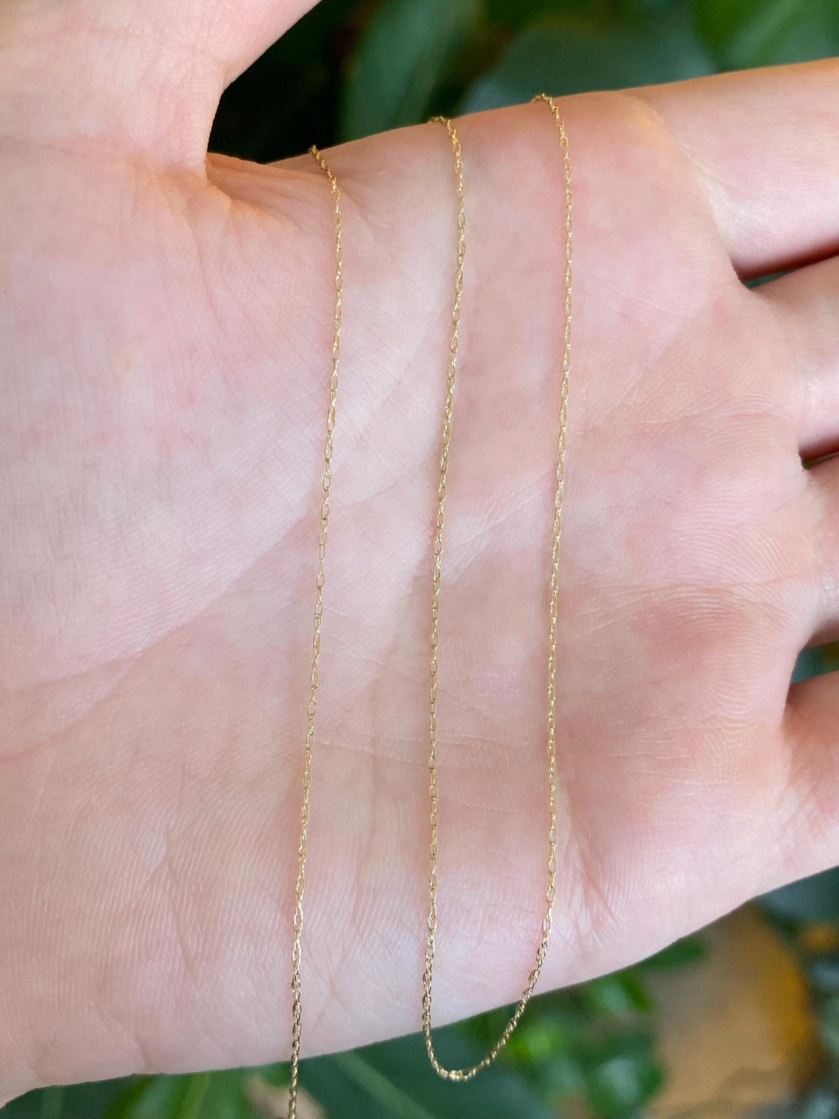 Vintage Solid 10k Yellow Gold Dainty Chain Necklace - 19.25 inches