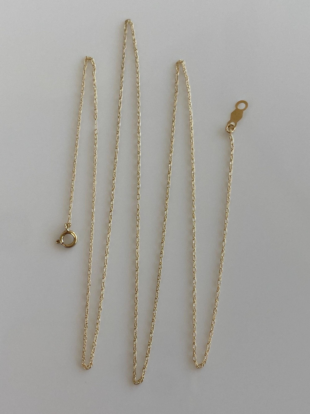 Vintage Solid 10k Yellow Gold Dainty Chain Necklace - 19.25 inches
