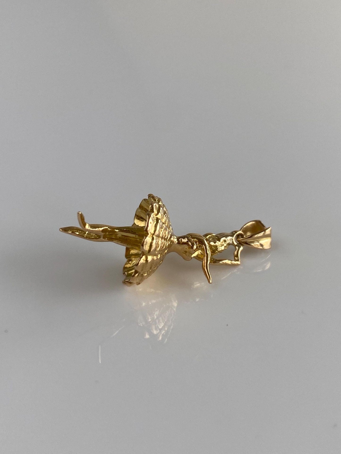 Vintage Solid 18k Yellow Gold Ballerina Charm