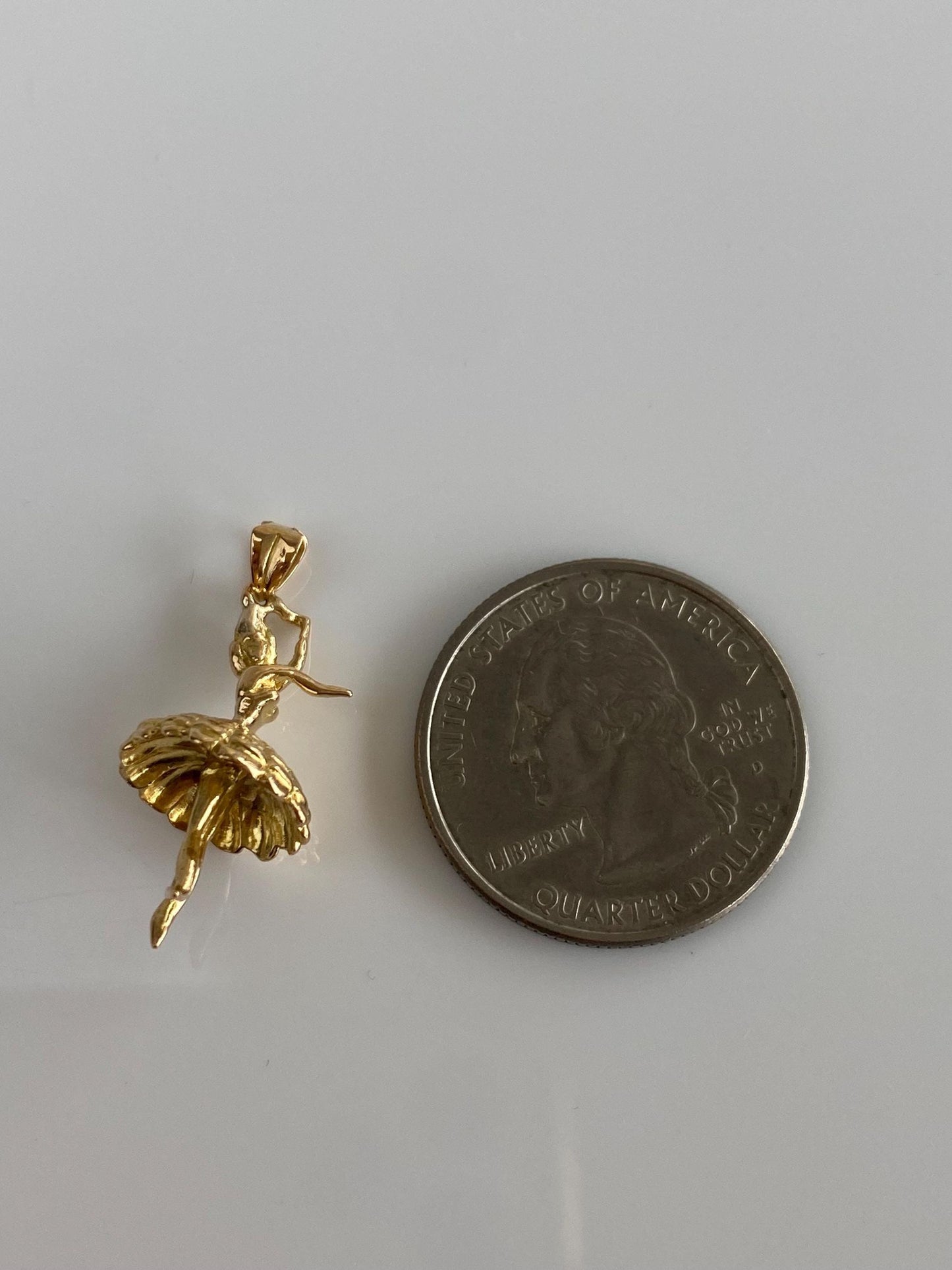 Vintage Solid 18k Yellow Gold Ballerina Charm
