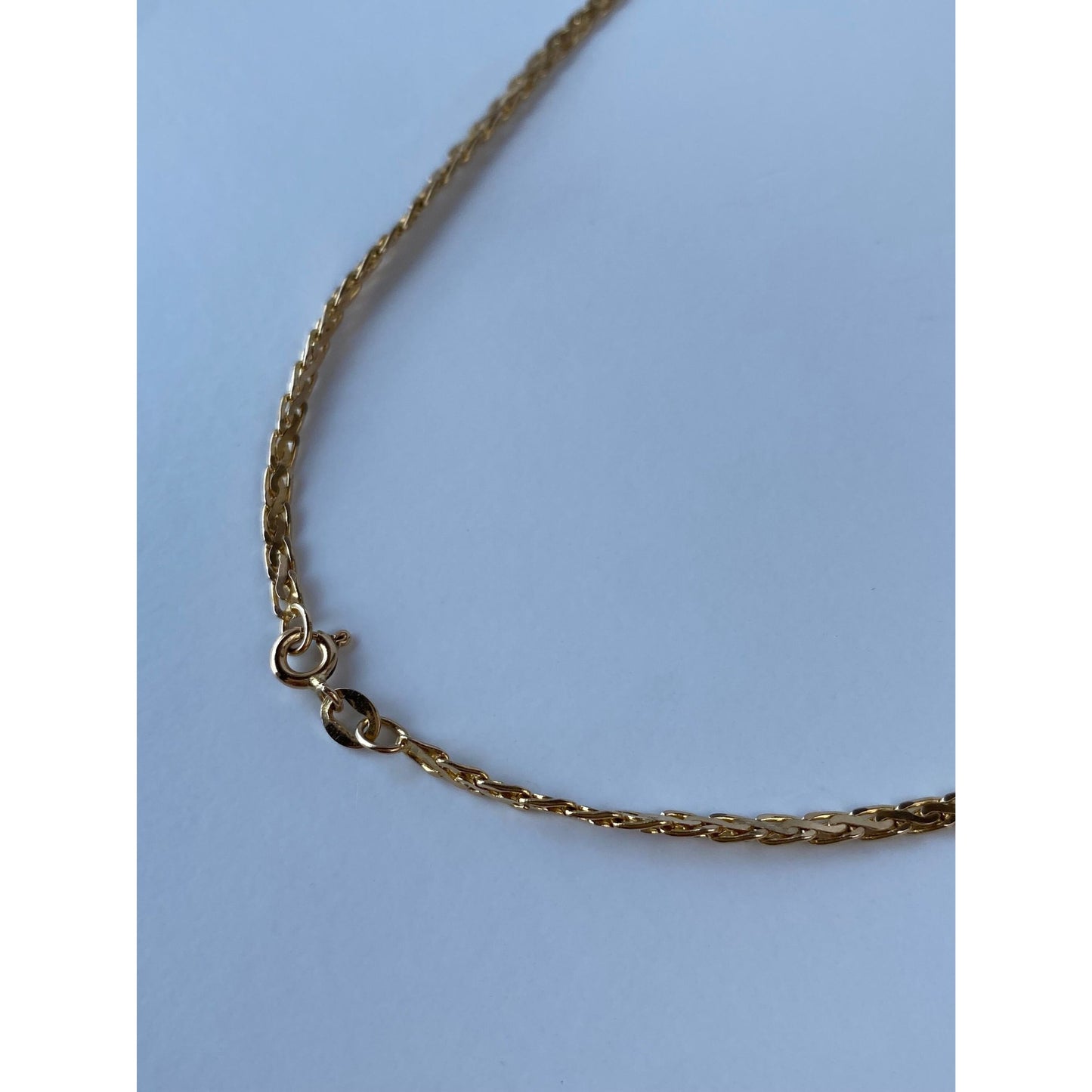 Vintage Solid 14k Yellow Gold Flat Braided Chain Necklace - 30 inches
