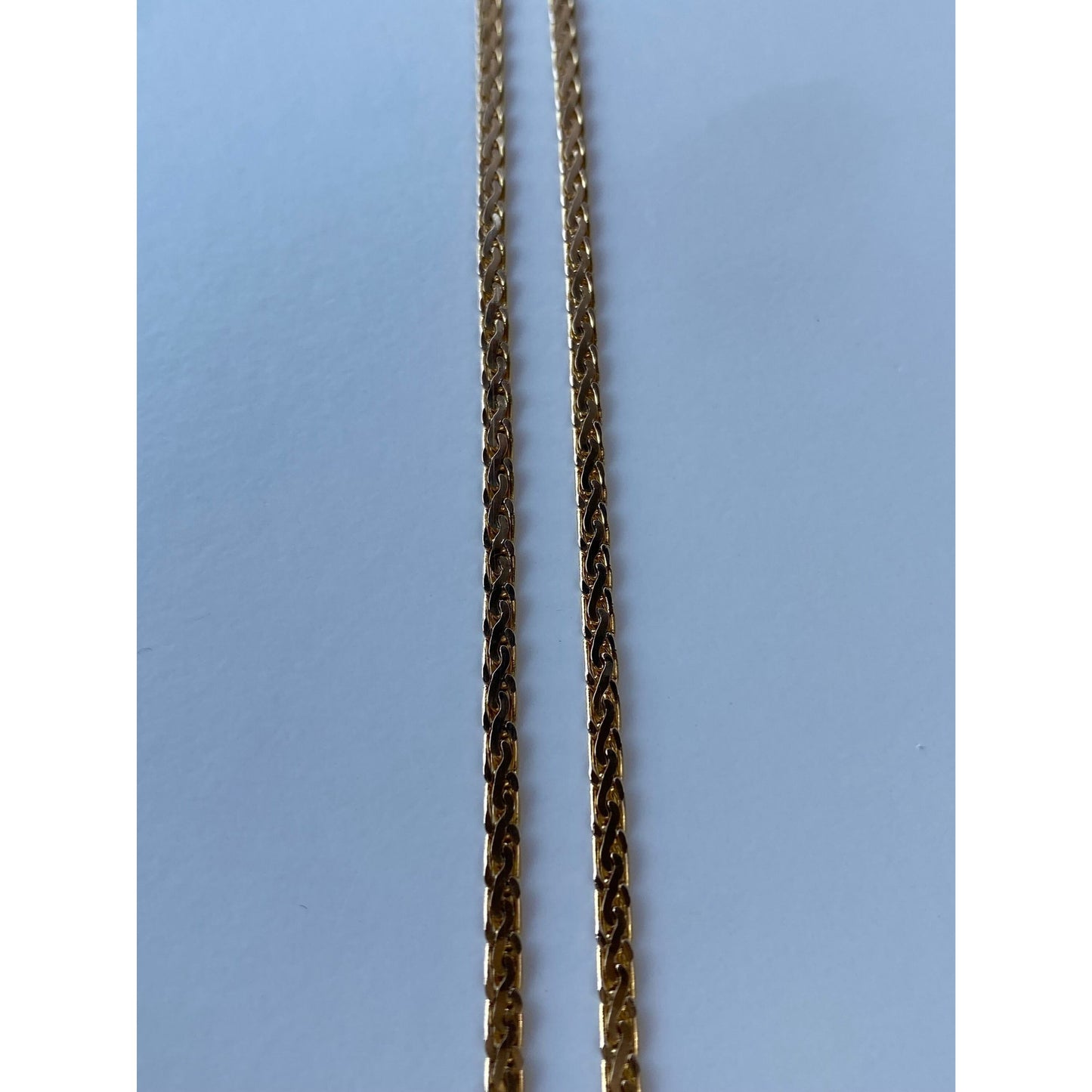 Vintage Solid 14k Yellow Gold Flat Braided Chain Necklace - 30 inches