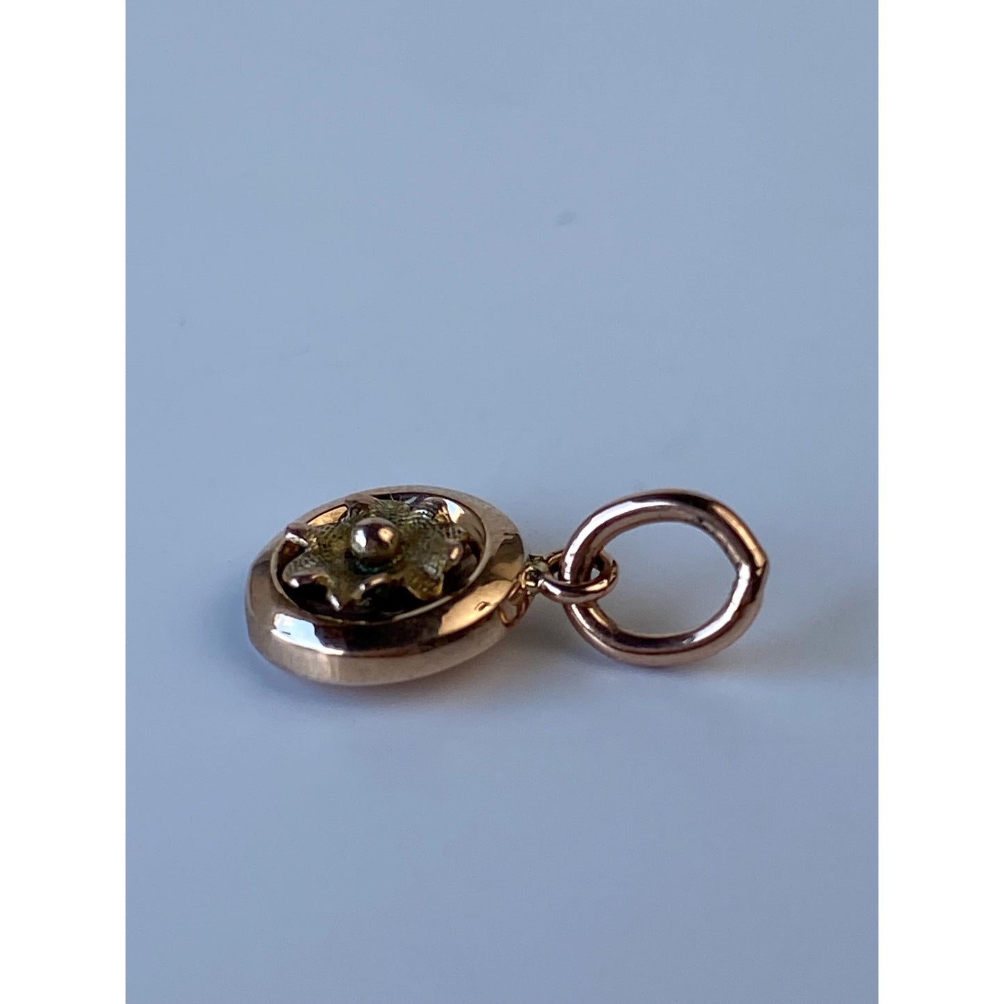 Vintage Solid 10k Rosey & Yellow Gold Flower Charm