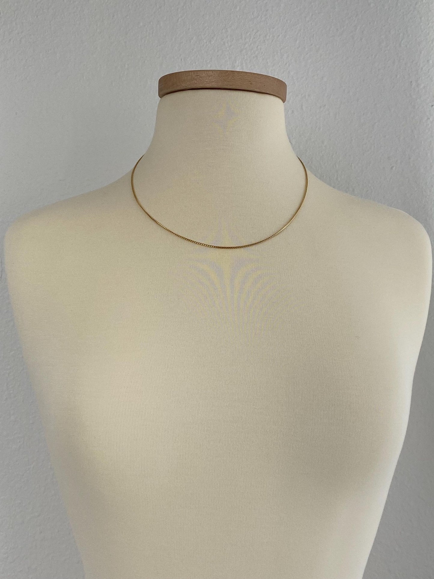 Vintage Solid 18k Yellow Gold Rounded Serpentine Chain Necklace - 20.25 inches