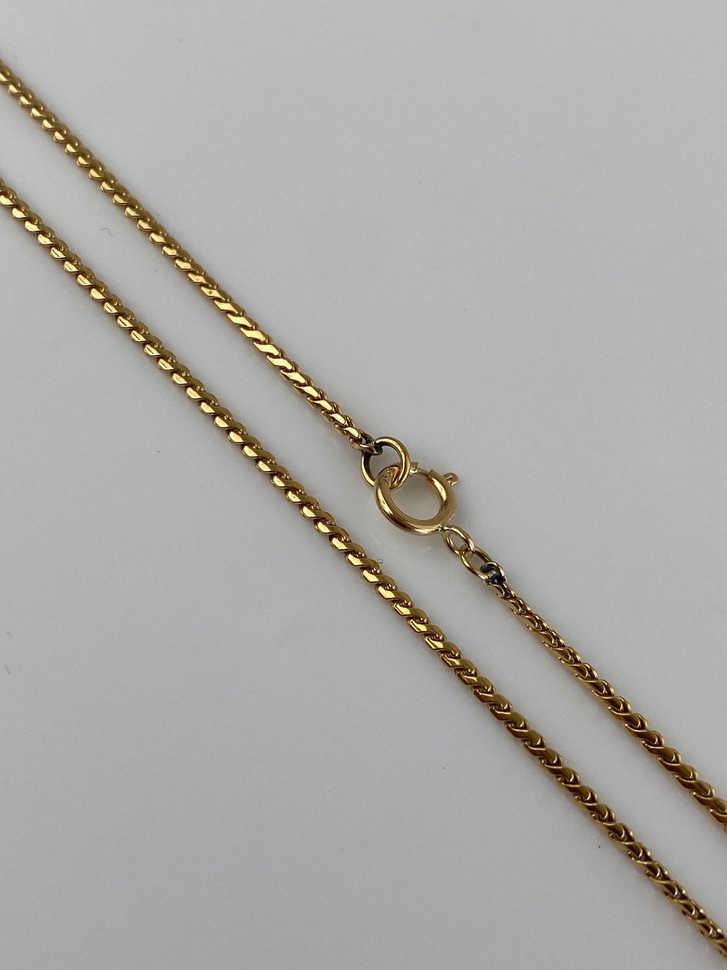 Vintage Solid 18k Yellow Gold Rounded Serpentine Chain Necklace - 20.25 inches