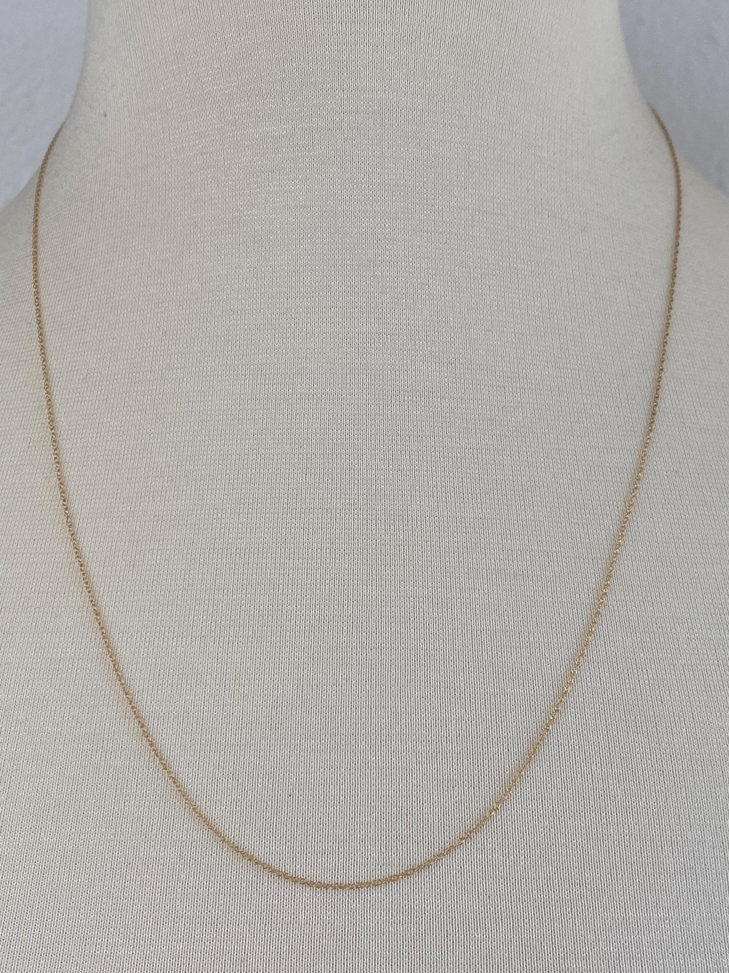 Vintage Solid 14k Yellow Gold Dainty Chain Necklace - 22.25 inches