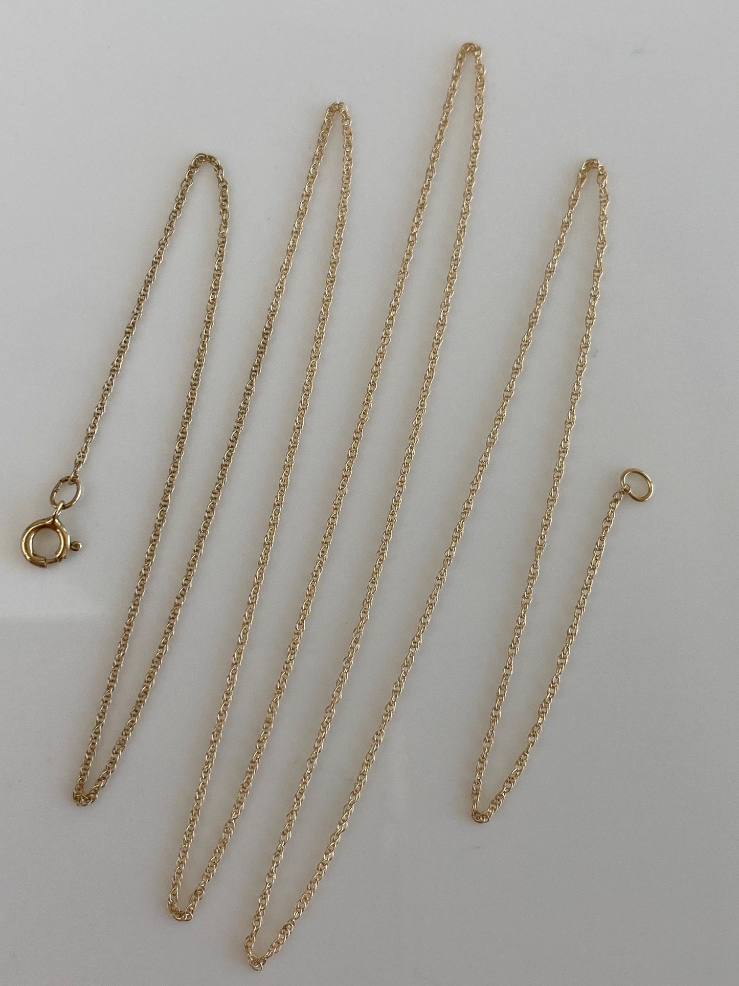 Vintage Solid 14k Yellow Gold Dainty Chain Necklace - 22.25 inches