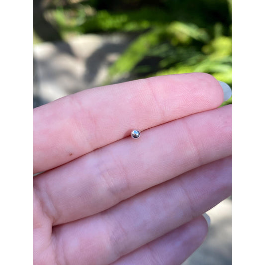 Vintage Solid 14k White Gold SINGLE Ball Stud Earring