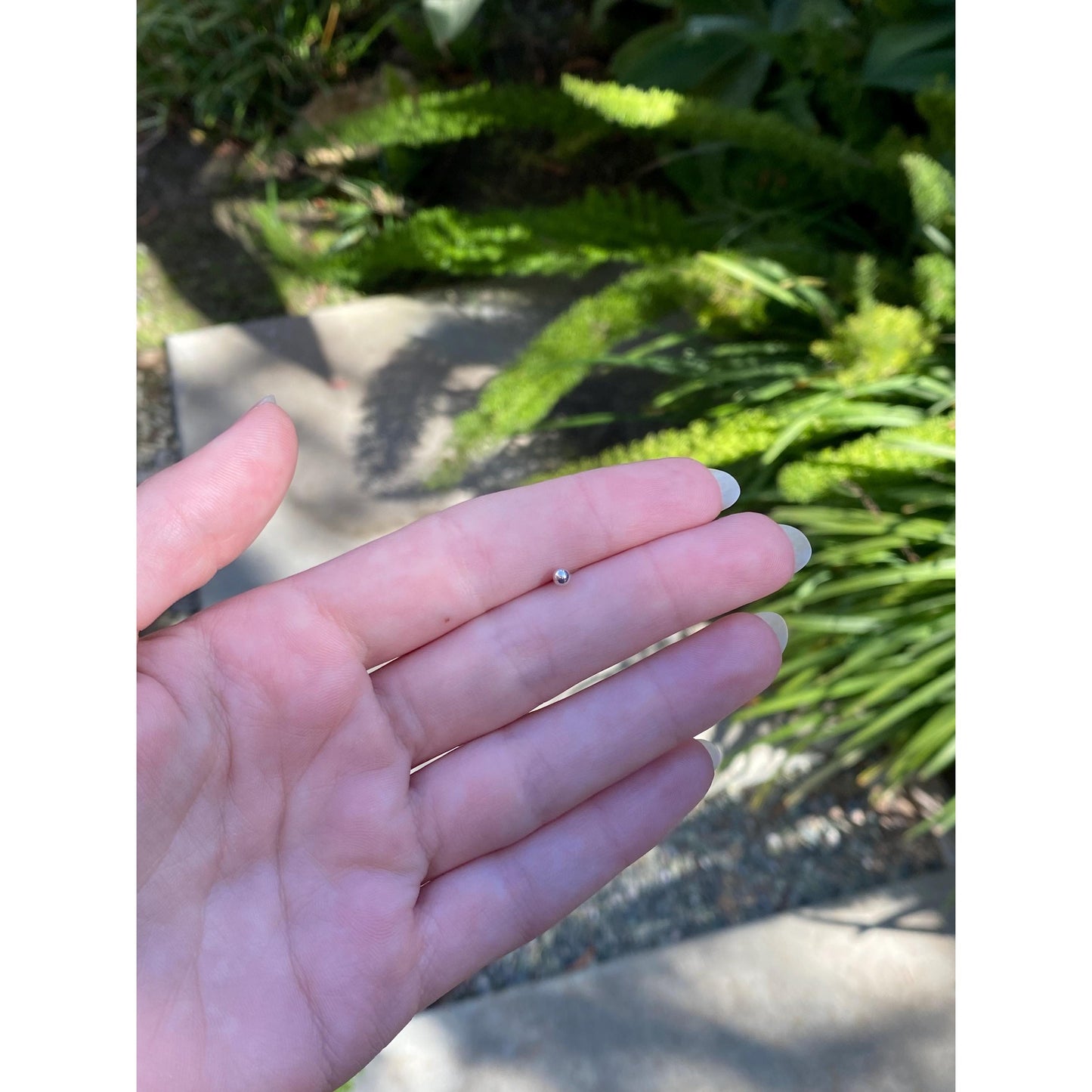 Vintage Solid 14k White Gold SINGLE Ball Stud Earring