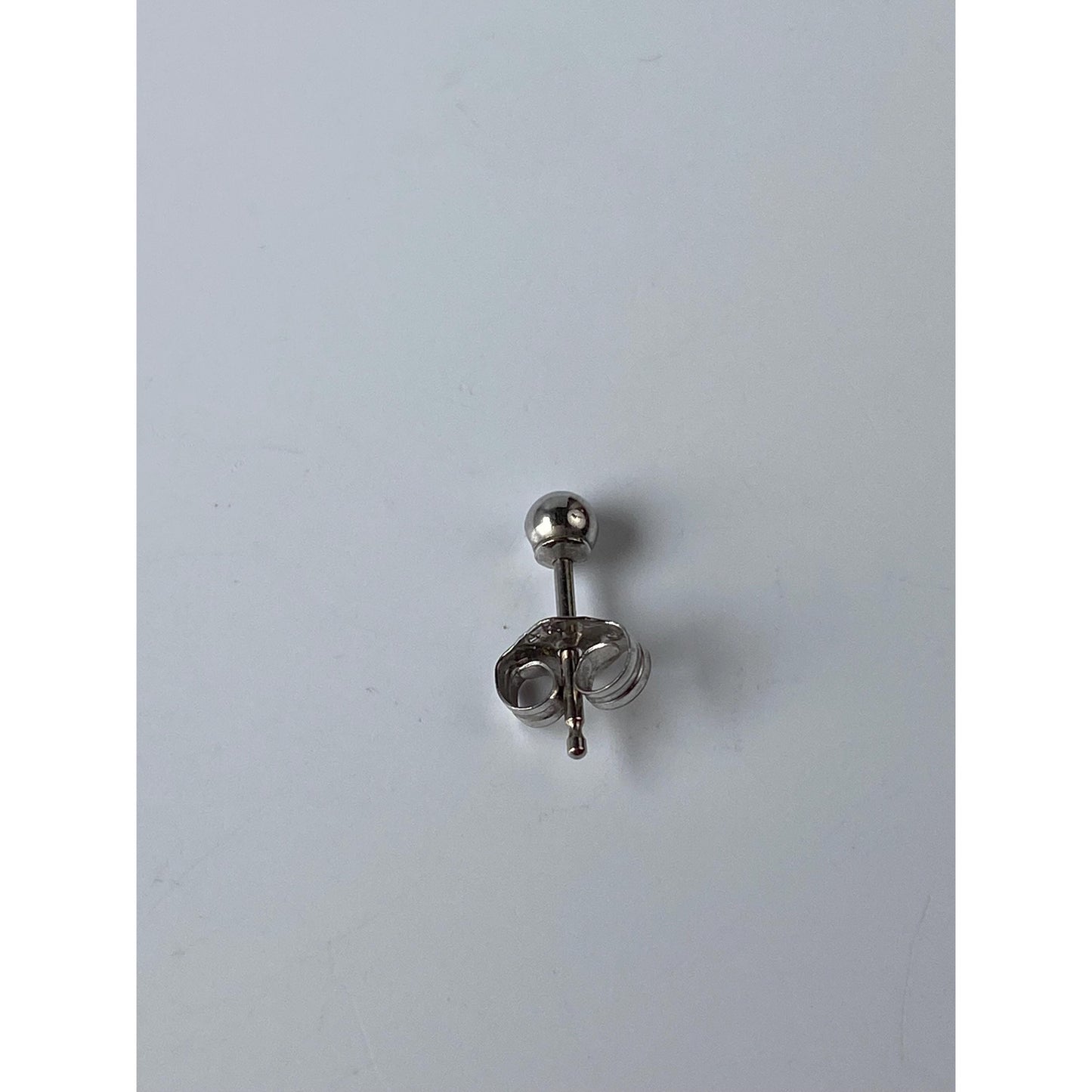 Vintage Solid 14k White Gold SINGLE Ball Stud Earring