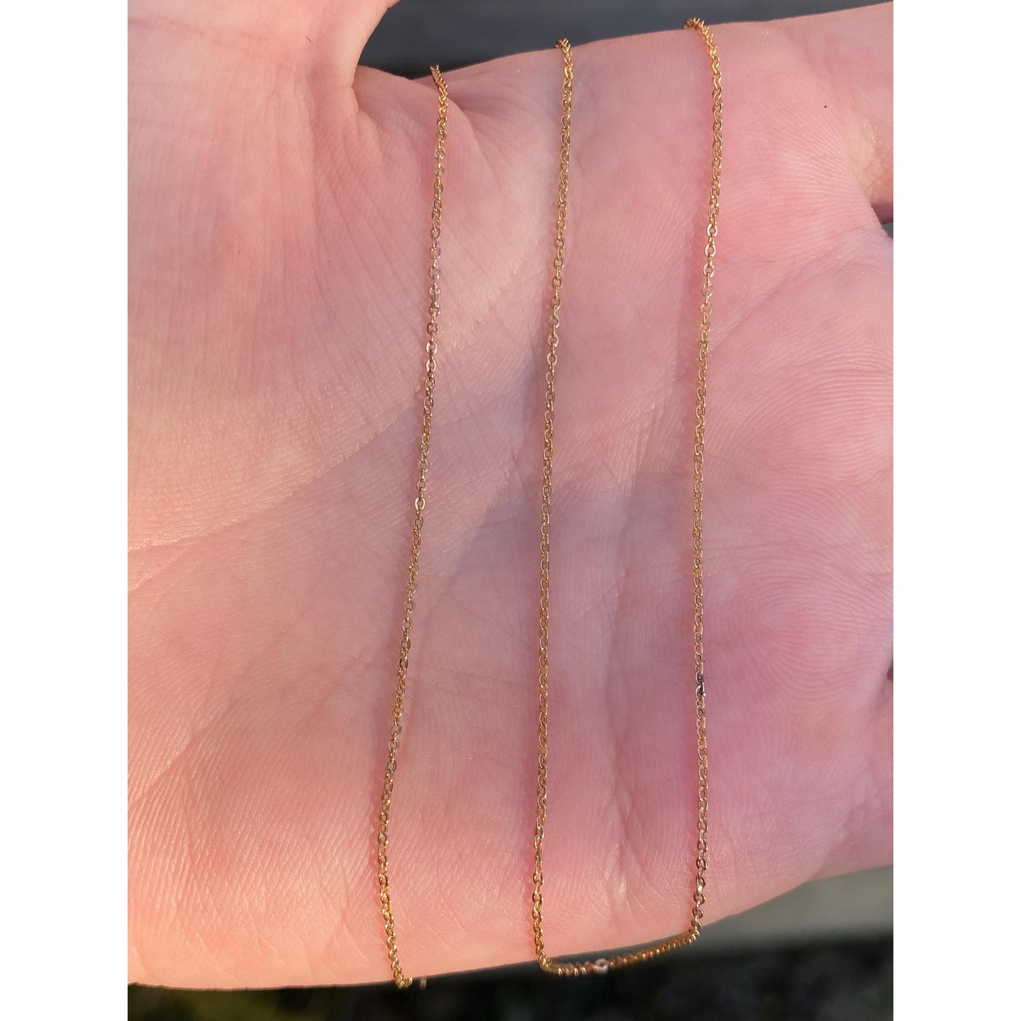 Vintage Solid 10k Yellow Gold Tight Rolo Chain Necklace - 16 inches