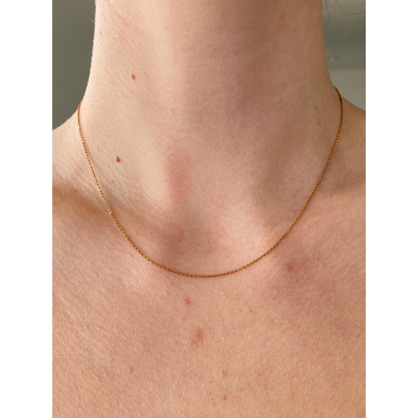 Vintage Solid 10k Yellow Gold Tight Rolo Chain Necklace - 16 inches