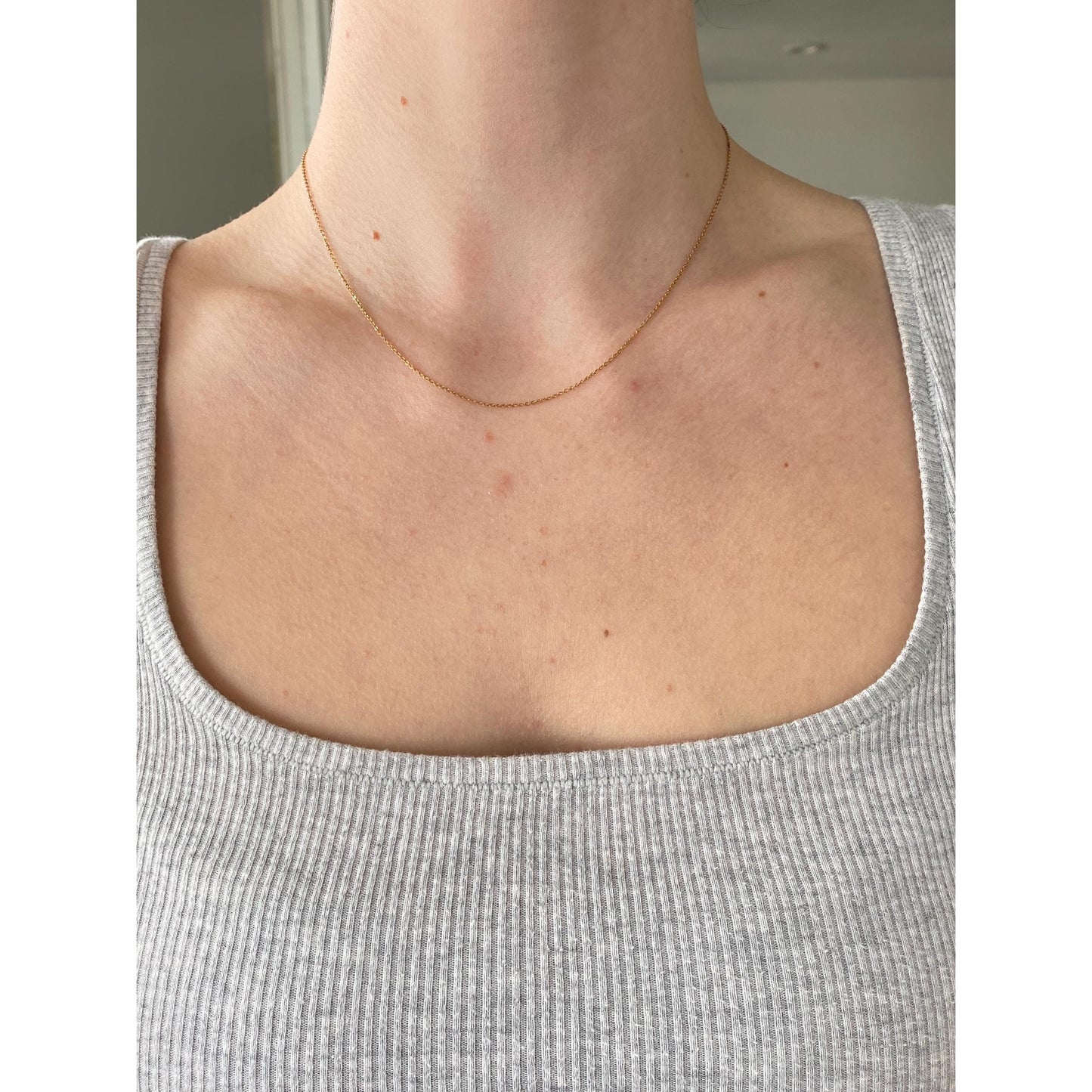 Vintage Solid 10k Yellow Gold Tight Rolo Chain Necklace - 16 inches