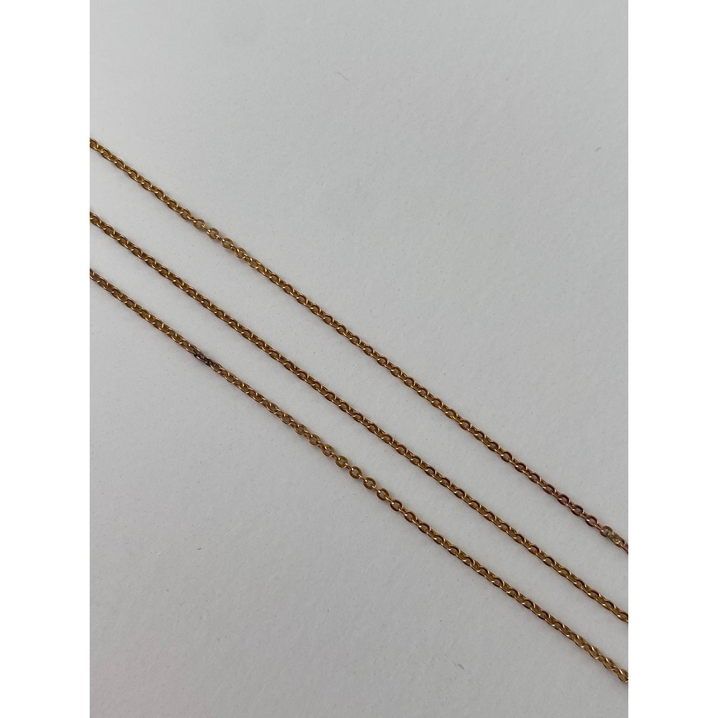 Vintage Solid 10k Yellow Gold Tight Rolo Chain Necklace - 16 inches