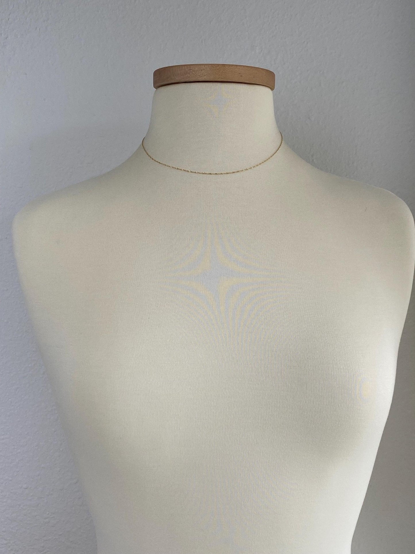 Vintage Solid 14k Yellow Gold Twist Chain Necklace - 16 inches