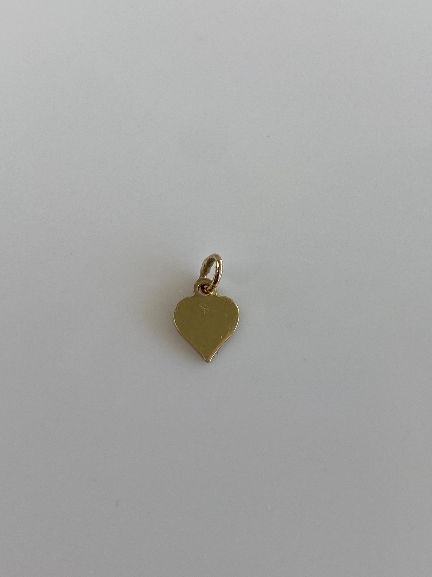 Vintage Solid 10k Yellow Gold Little Flat Heart Charm