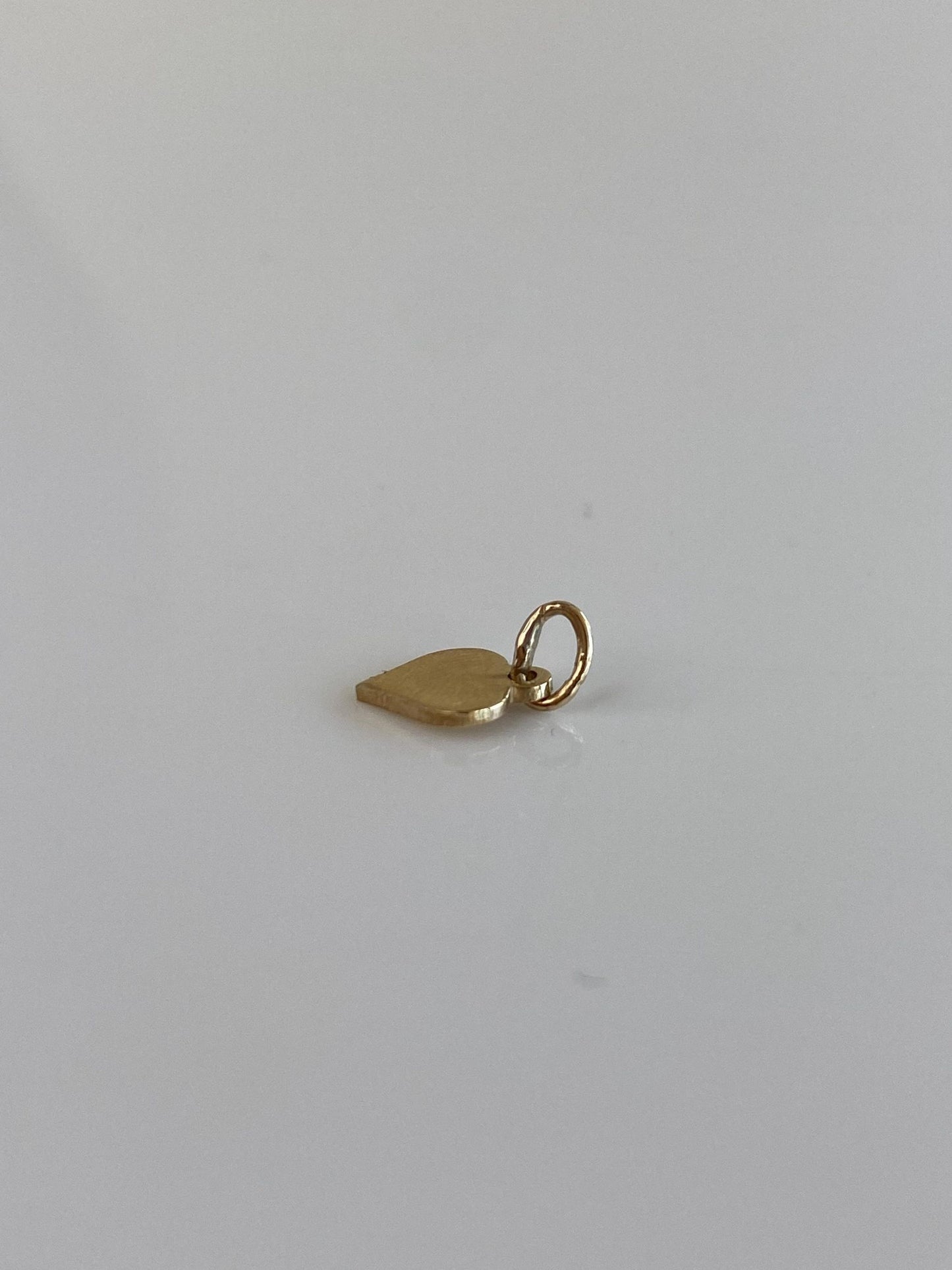 Vintage Solid 10k Yellow Gold Little Flat Heart Charm