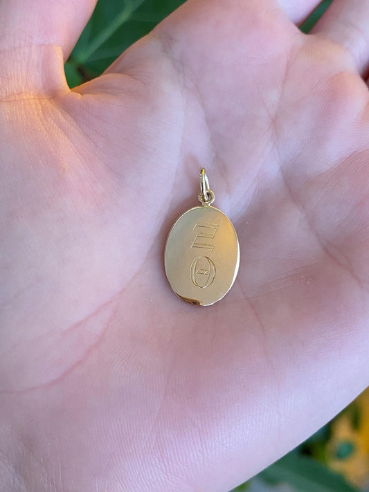 Vintage 14k Yellow Gold Greek Cufflink Conversion Charm
