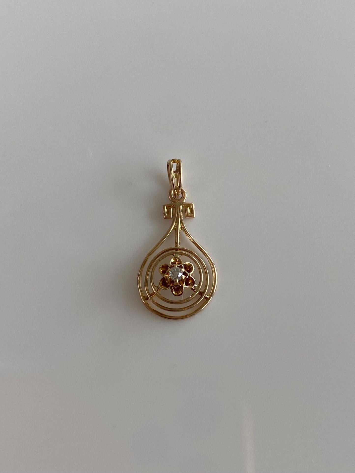 Vintage Solid 9k Yellow Gold Diamond Charm