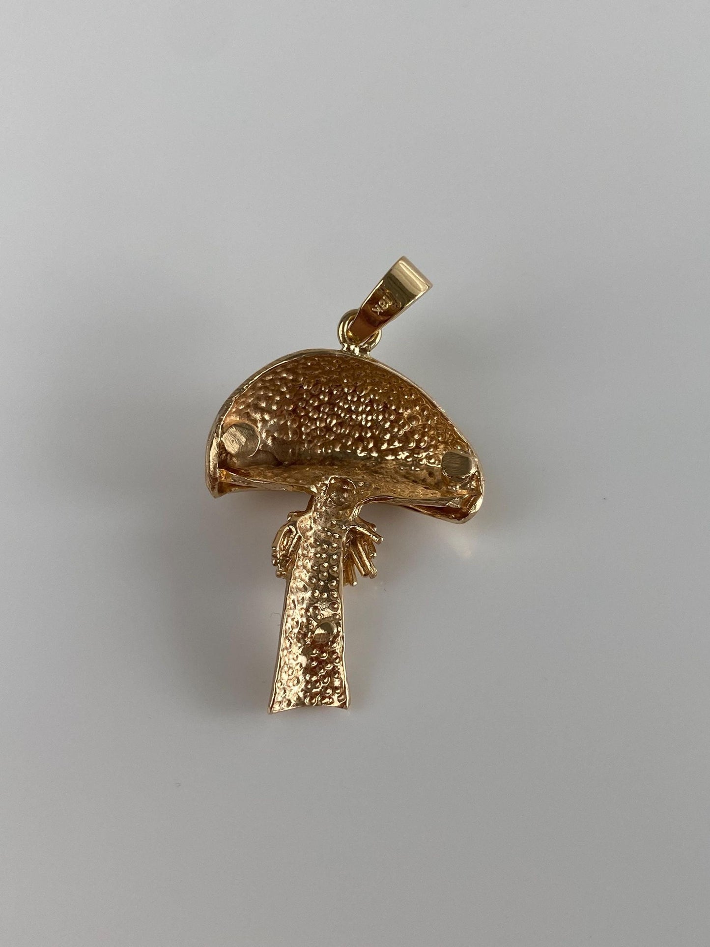 Vintage Solid 14k Yellow Gold Mushroom Pin Conversion Charm