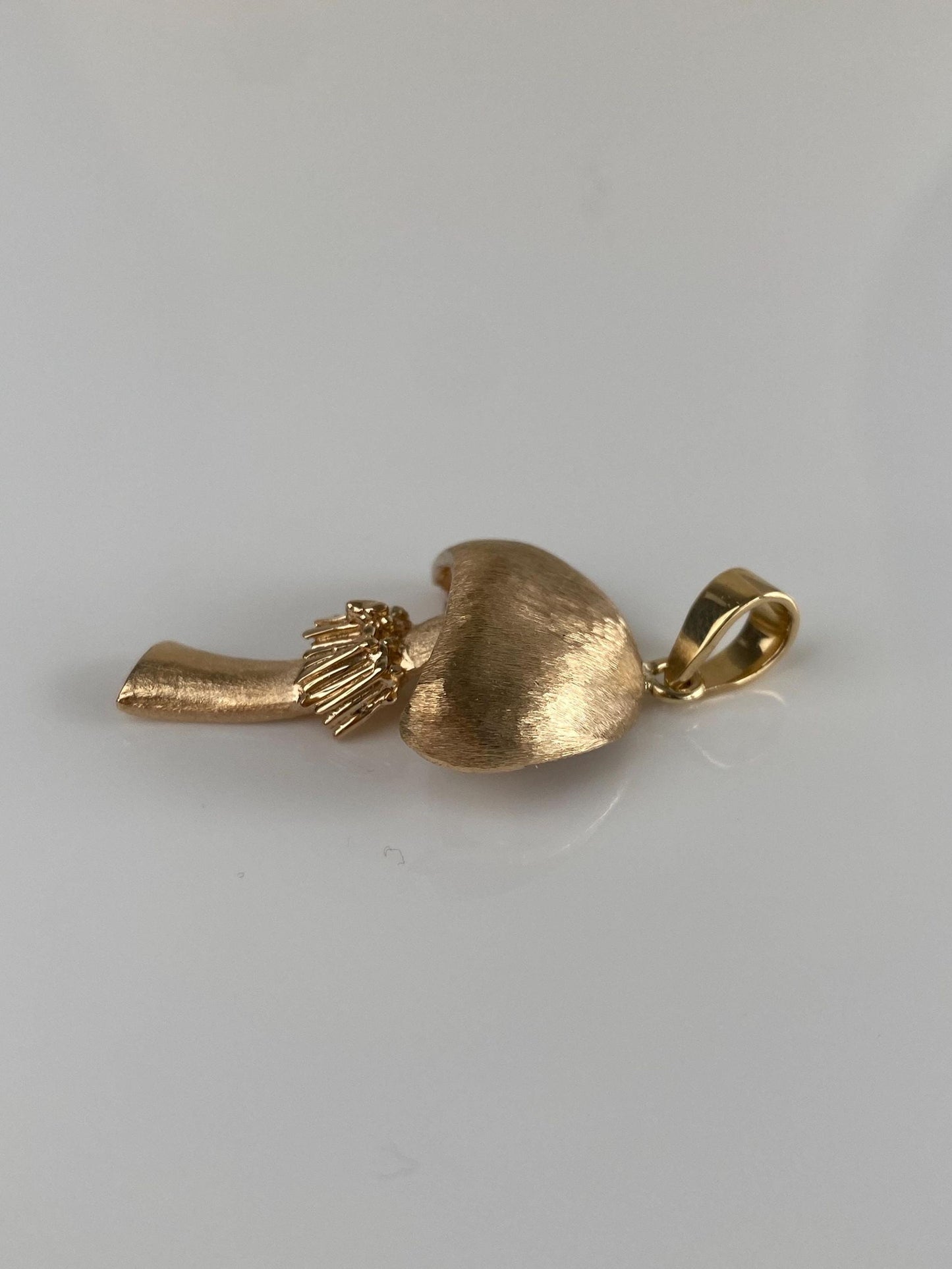 Vintage Solid 14k Yellow Gold Mushroom Pin Conversion Charm
