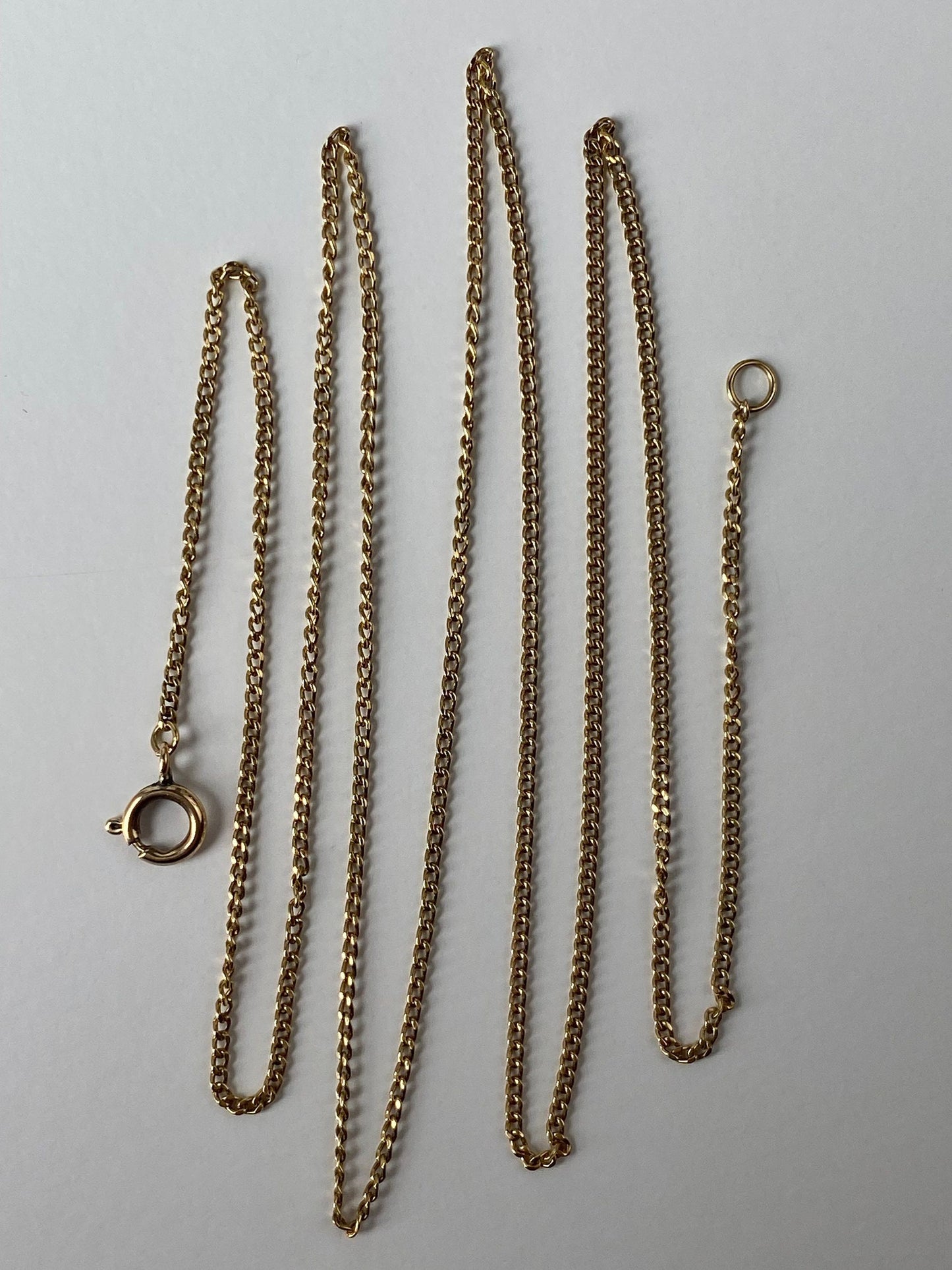 Vintage Solid 18k Yellow Gold Dainty Curb Chain Necklace - 24.25 inches
